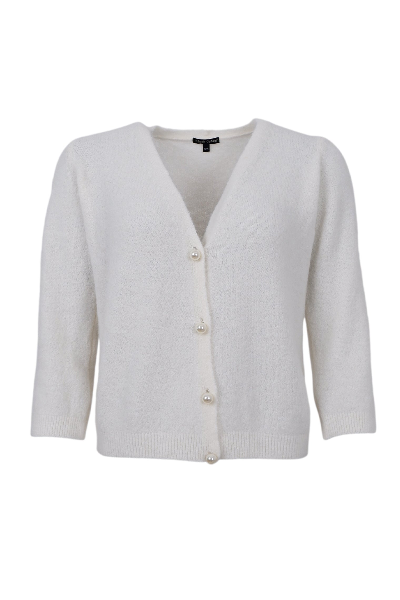 BCBELLA Perlenstrickjacke - Off White