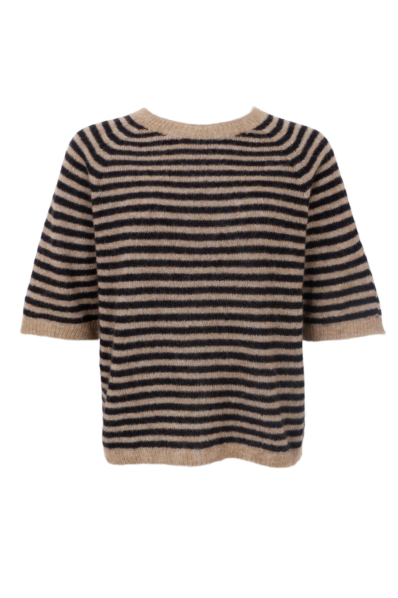 BCDELL gestreifter Pullover - Schwarz