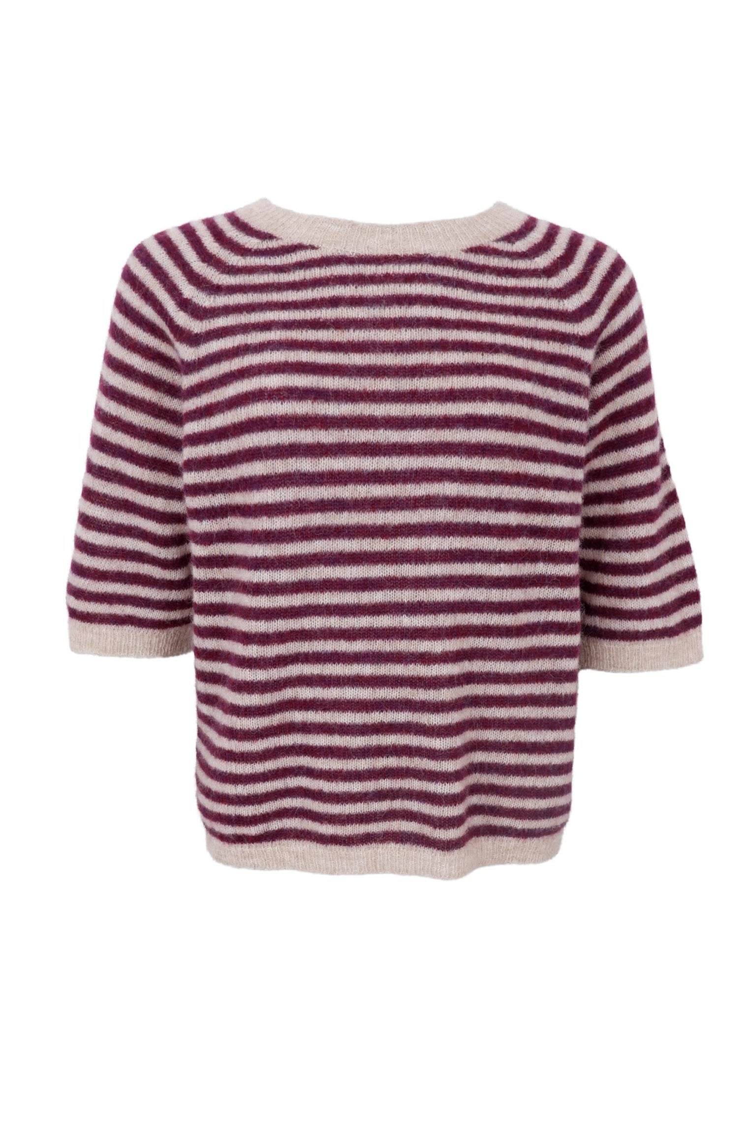 BCDELL gestreifter Pullover - Pflaume