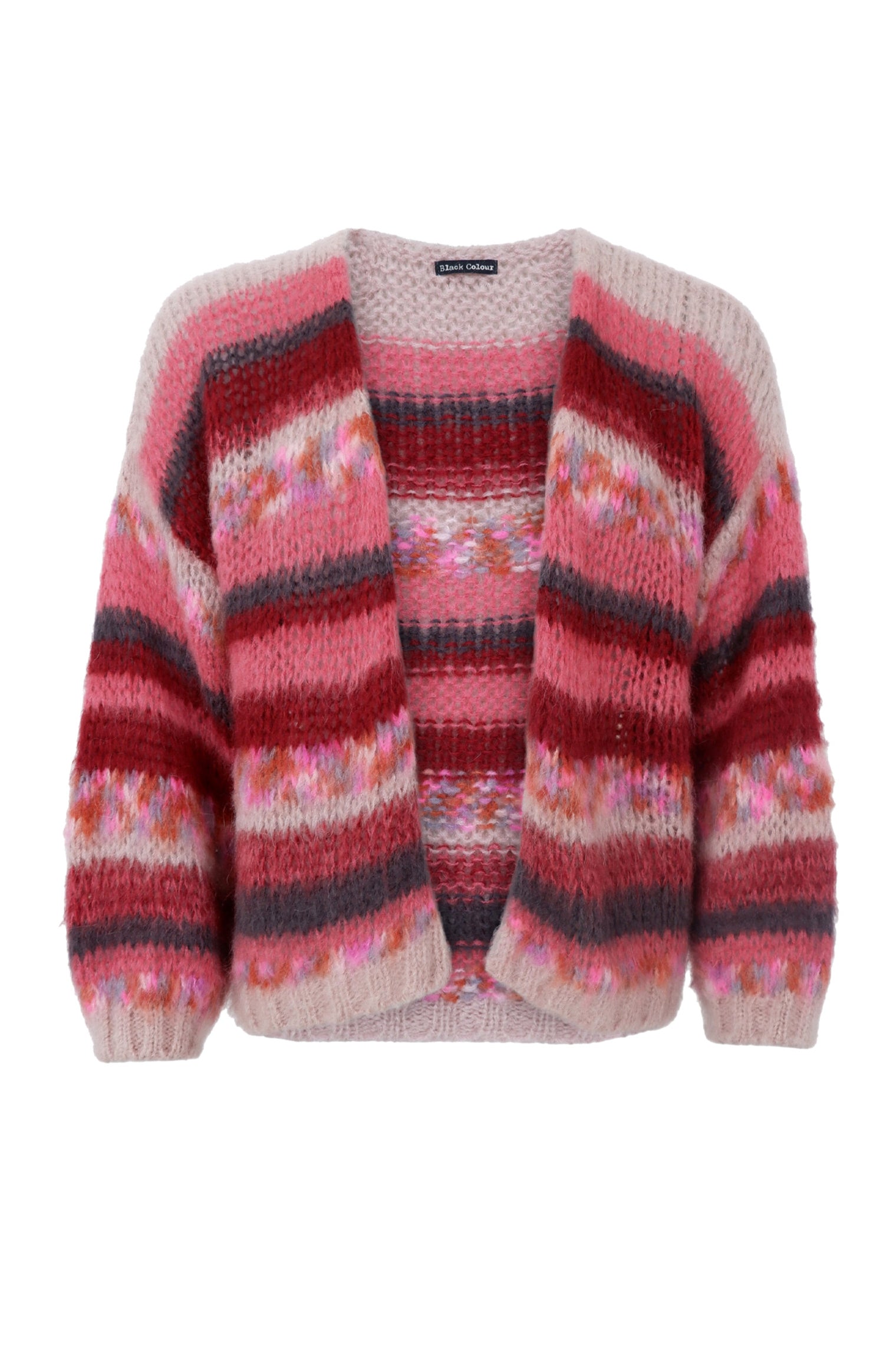 BCFONTANA Strickjacke mit mehreren Streifen - Beere