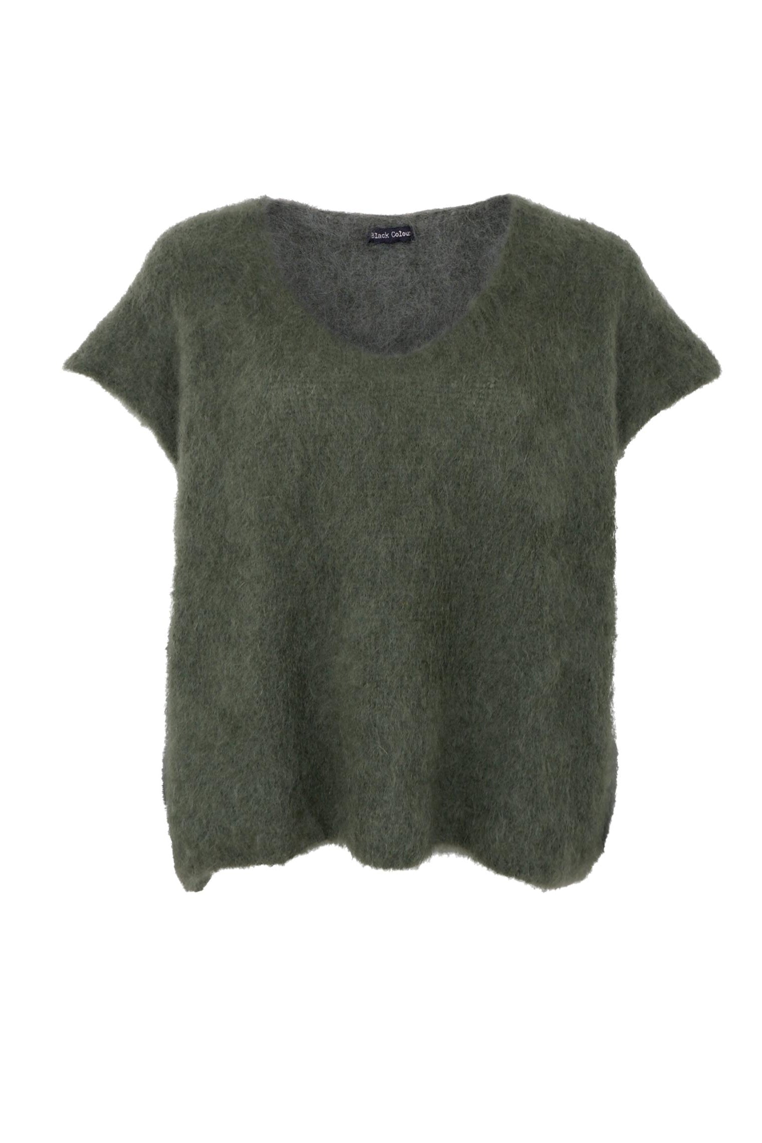 BCBJOERK Gestrickte Weste mit V-Ausschnitt – Armee