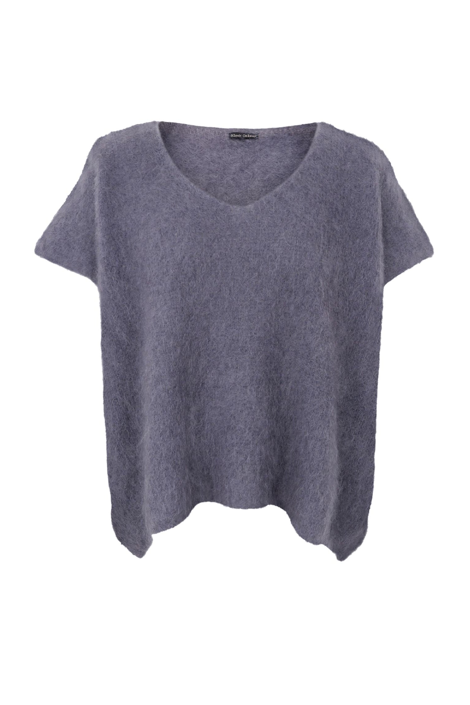 BCBJOERK Gestrickte Weste mit V-Ausschnitt – Asche