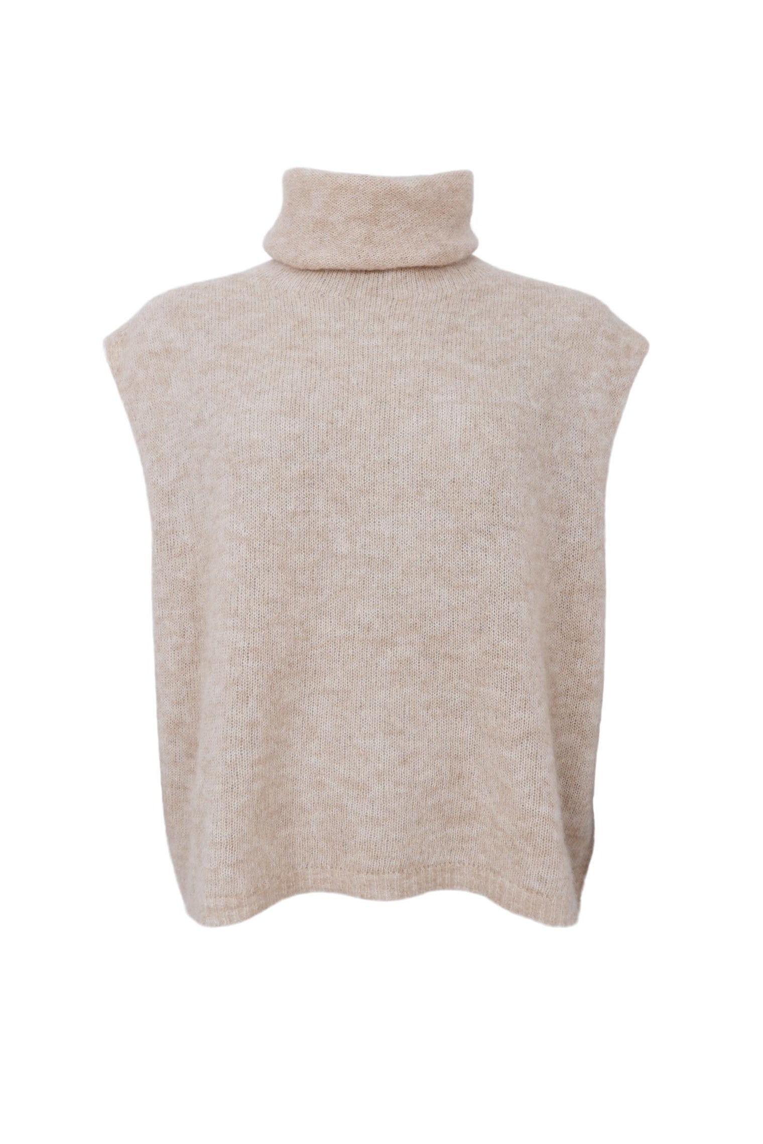 BCDELL Rollkragen-Strickweste - Natur