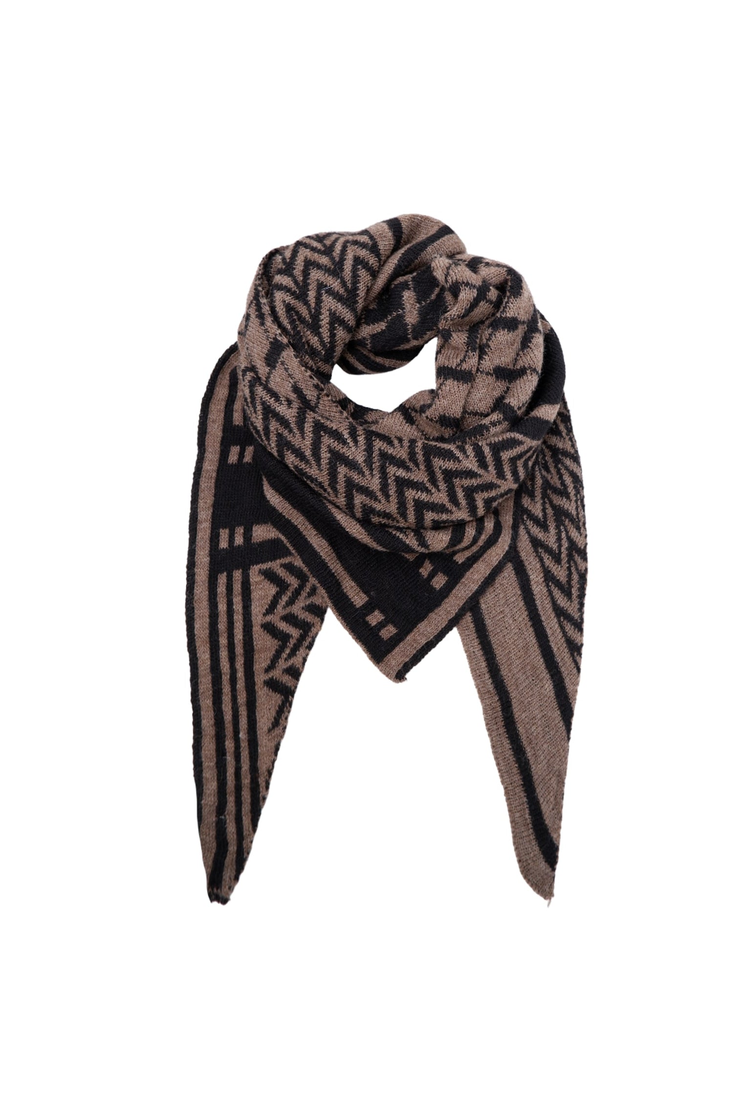 BCBEX triangle scarf - Black/Taupe - Black Colour