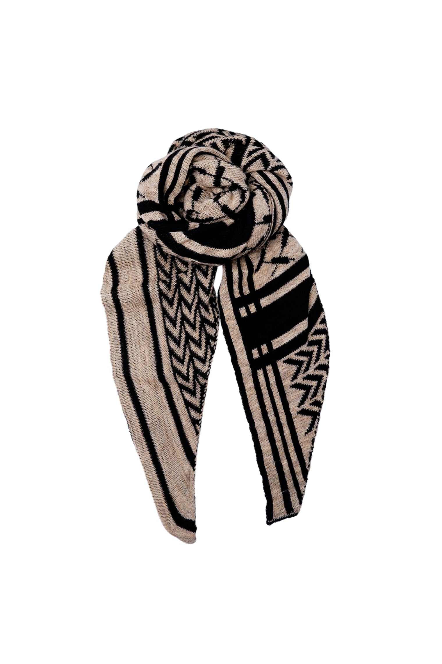 BCBEX triangle scarf - Latte - Black Colour