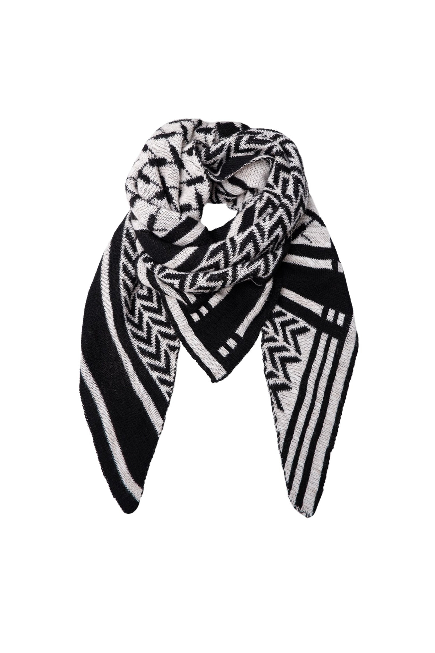 BCBEX triangle scarf - Off White - Black Colour