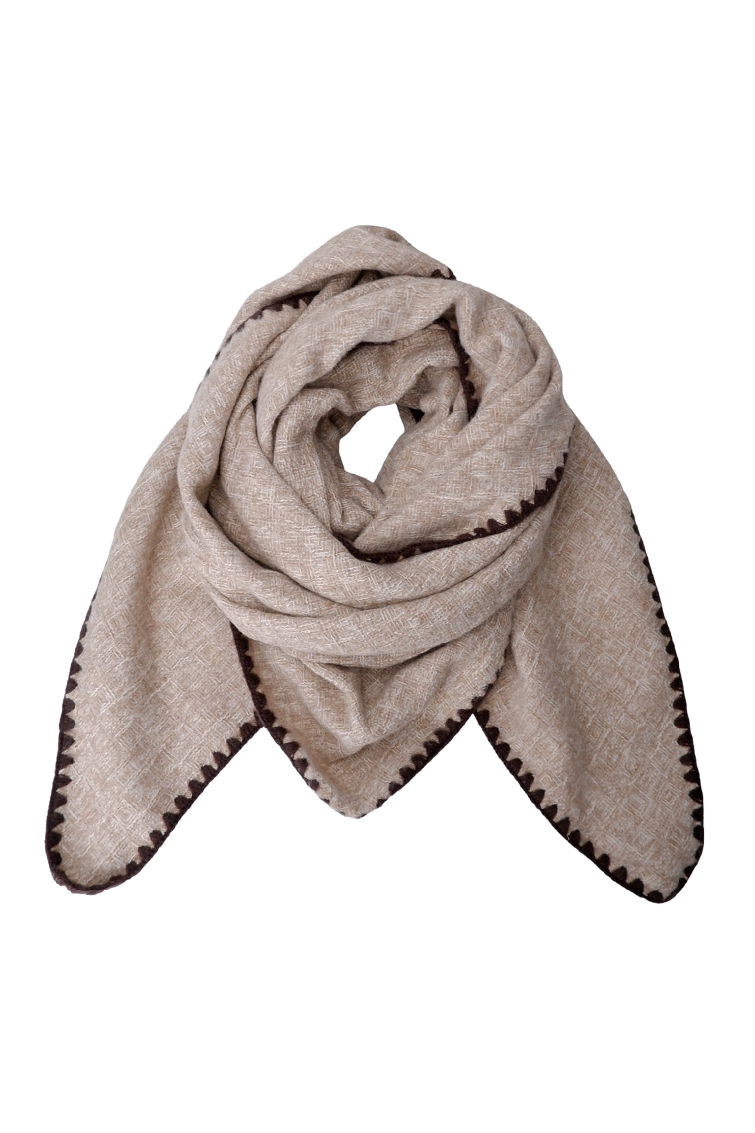 BCIDA triangle winter scarf - Sand - Black Colour
