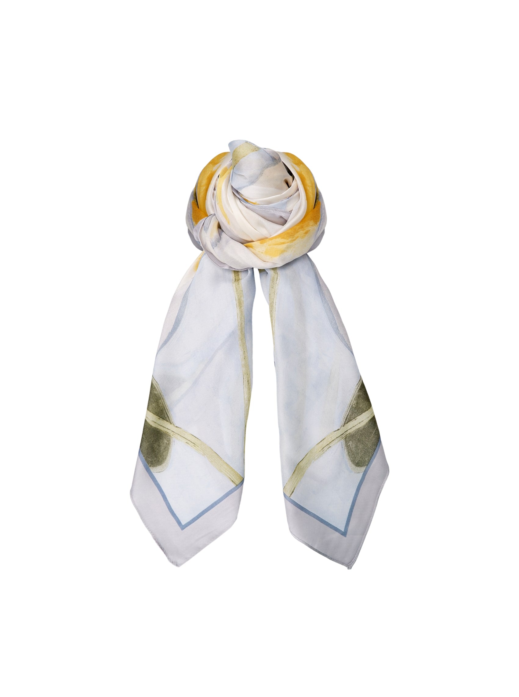 BCARLET satin scarf - Sky Blue - Black Colour