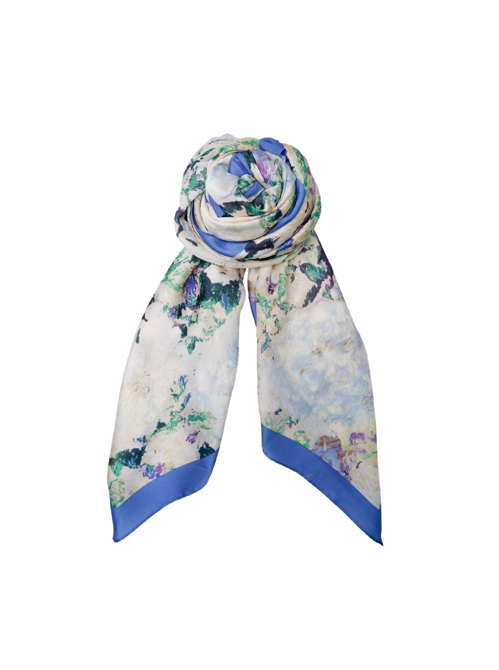 BCRUMI satin scarf - Blue - Black Colour