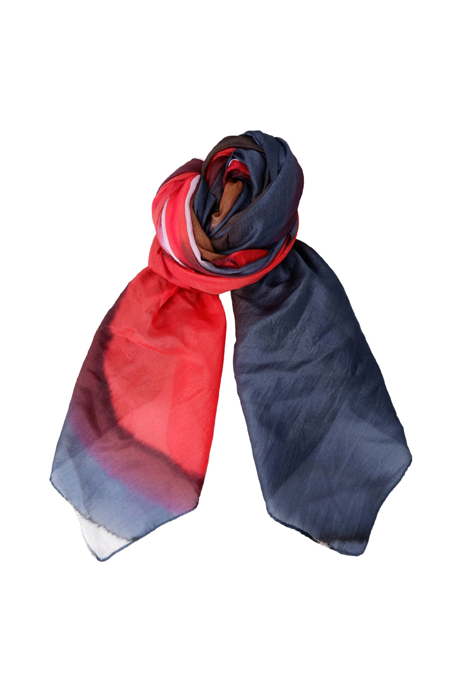 BCKIRSTINE Seidenschal - Navy Splash