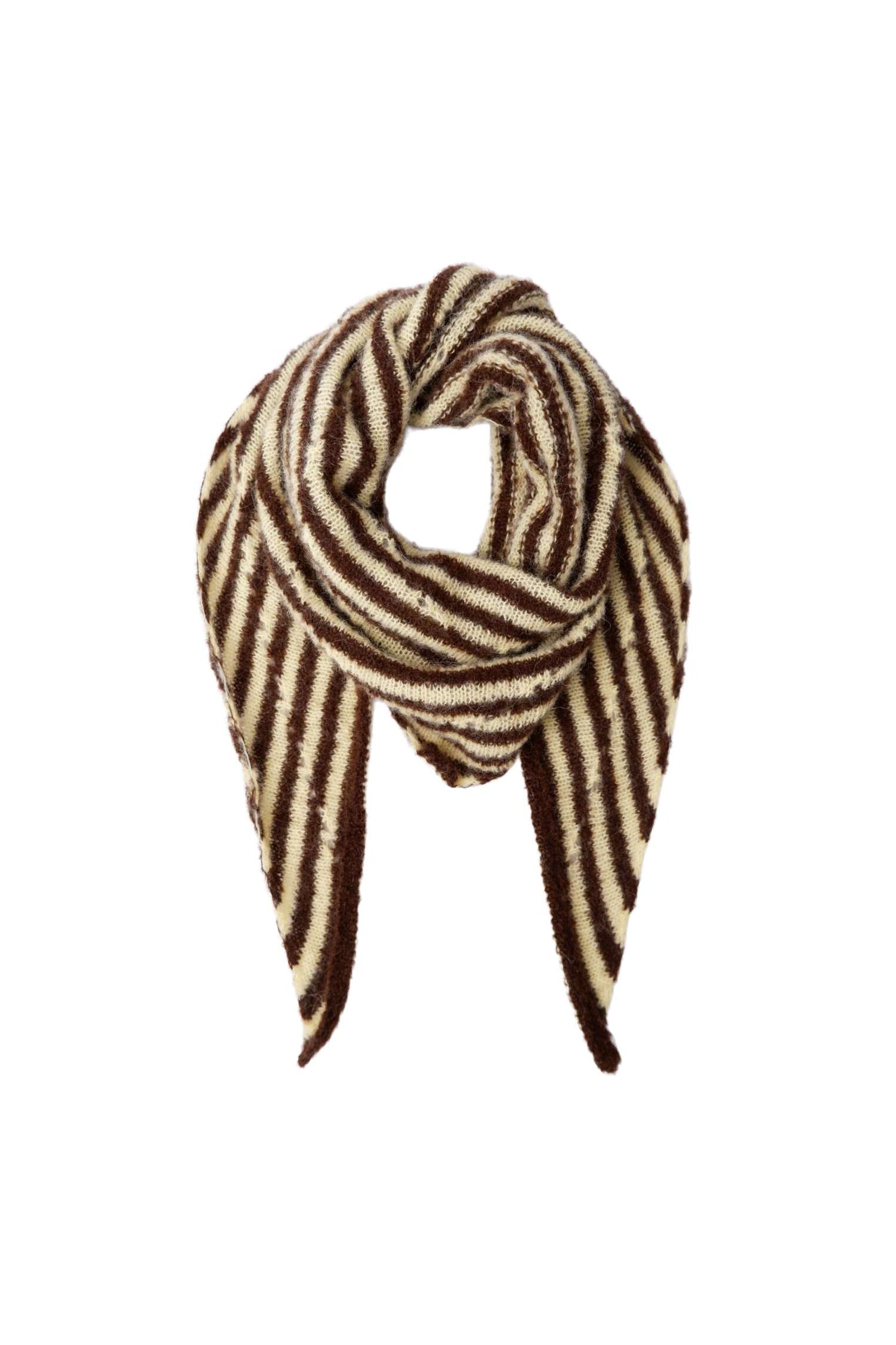 BCDELL Mini-Streifenschal – Mocca
