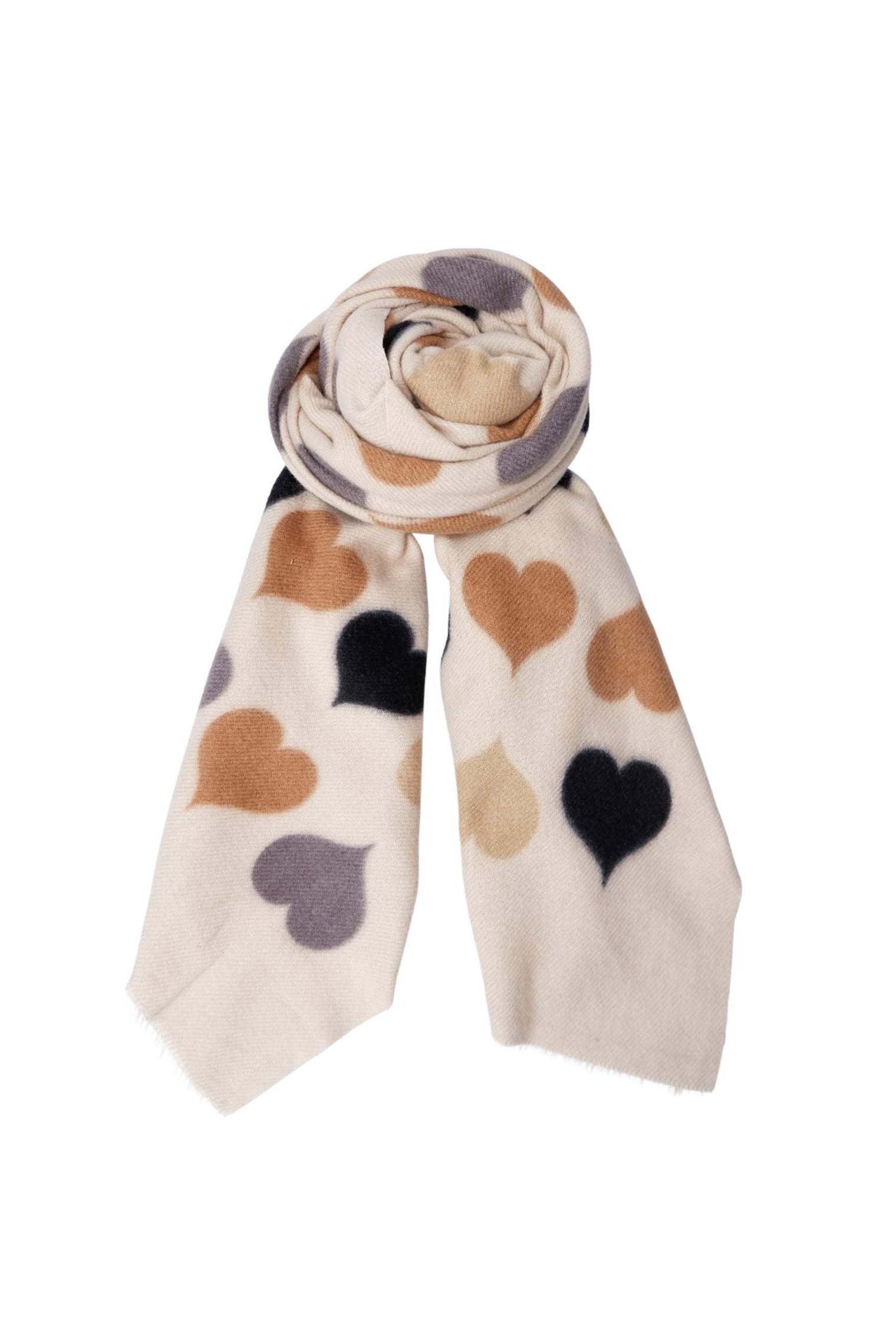BCRUMI Herz-Winterschal - Creme