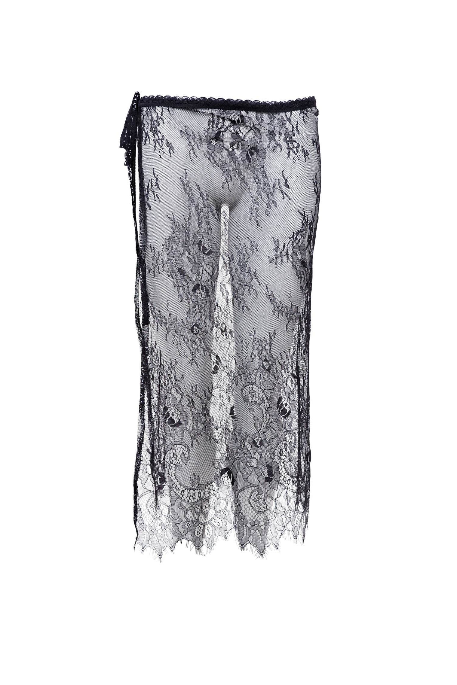 BCORIANNA Spitzenrock zum Binden - Schwarz