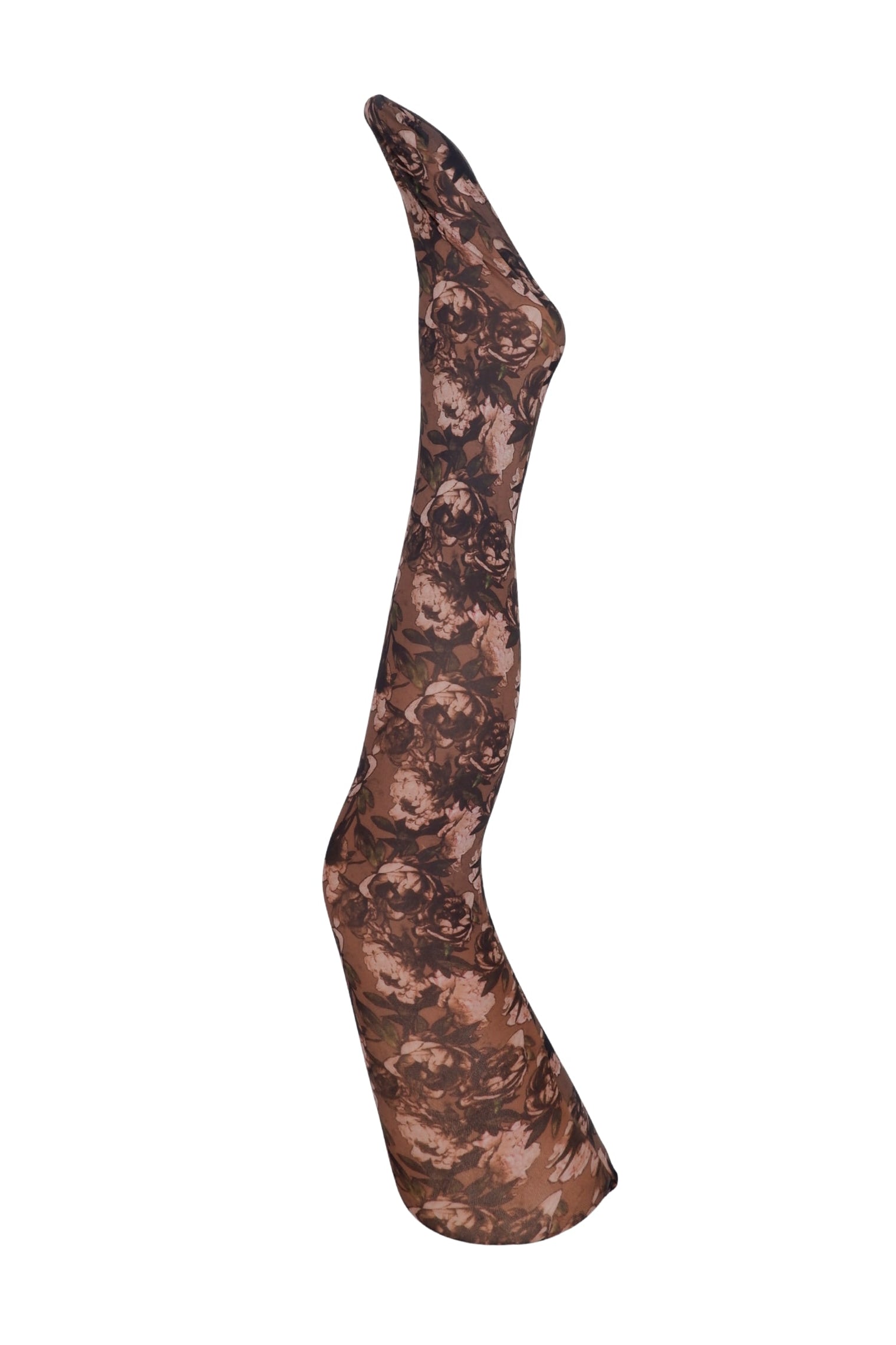 BCALMA tights - Brown Flower - Black Colour