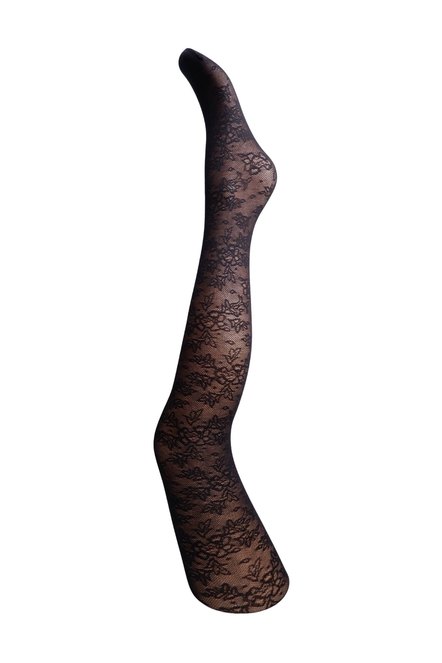 BCBELLE Blumenstrumpfhose - Schwarz
