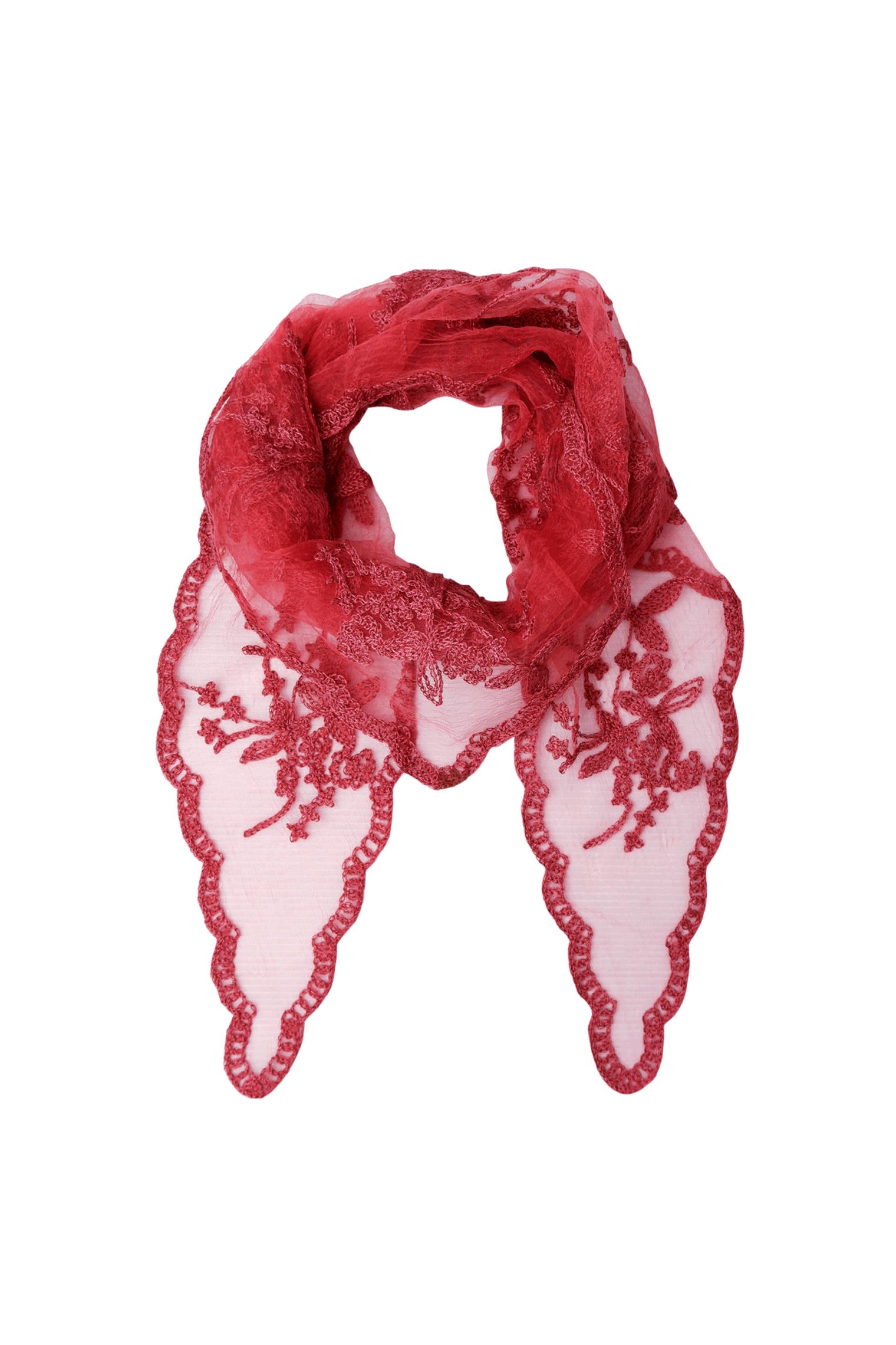 BCMIRIANA Dreieckstuch aus Spitze - Beerenrot