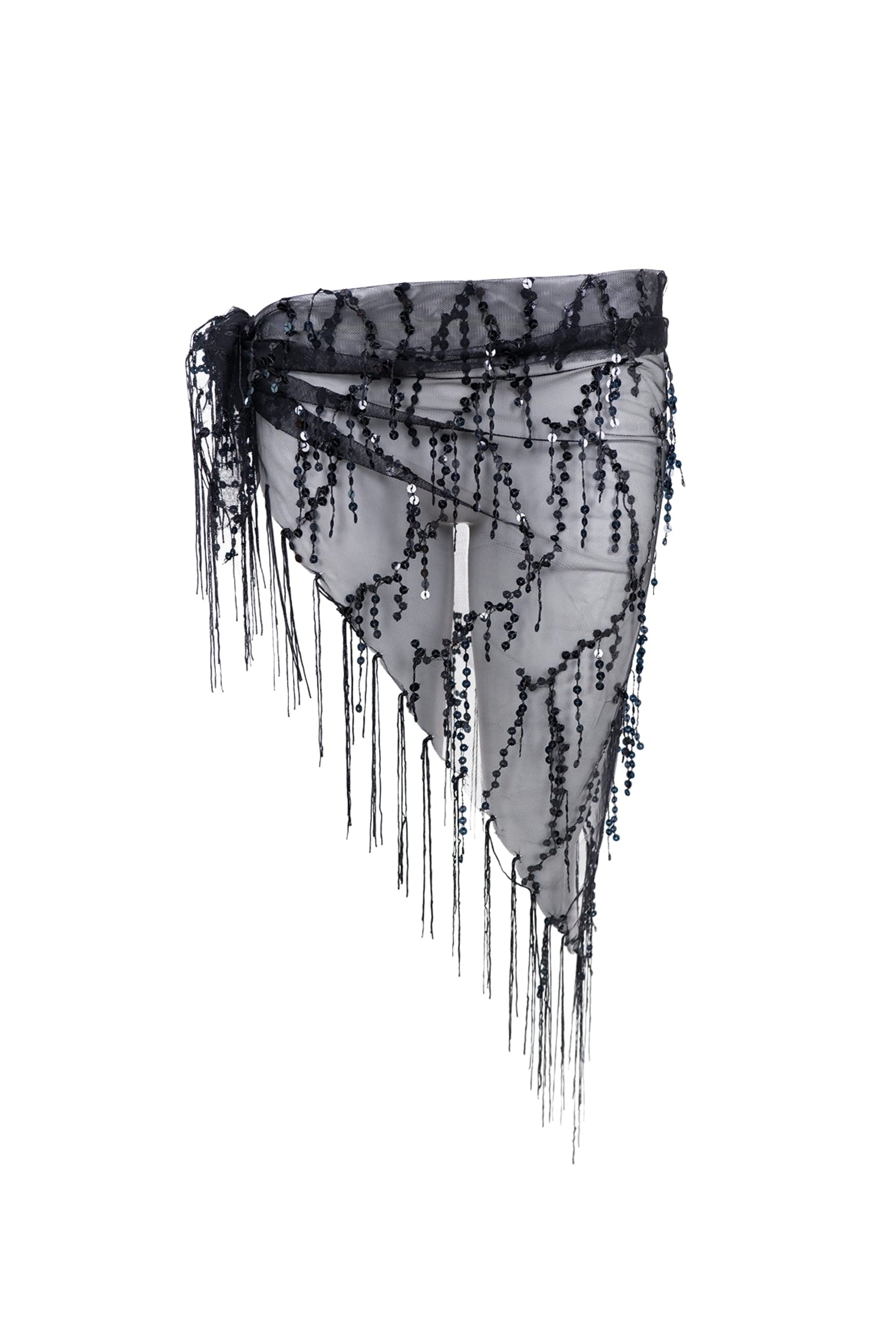 BCNITA Dreieckschal mit Pailletten – Schwarz
