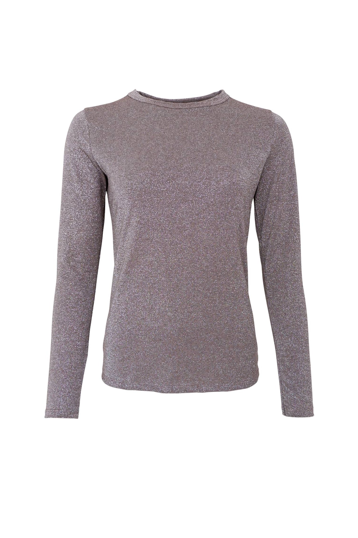 BCFAYE Lurex-Bluse - Taupe