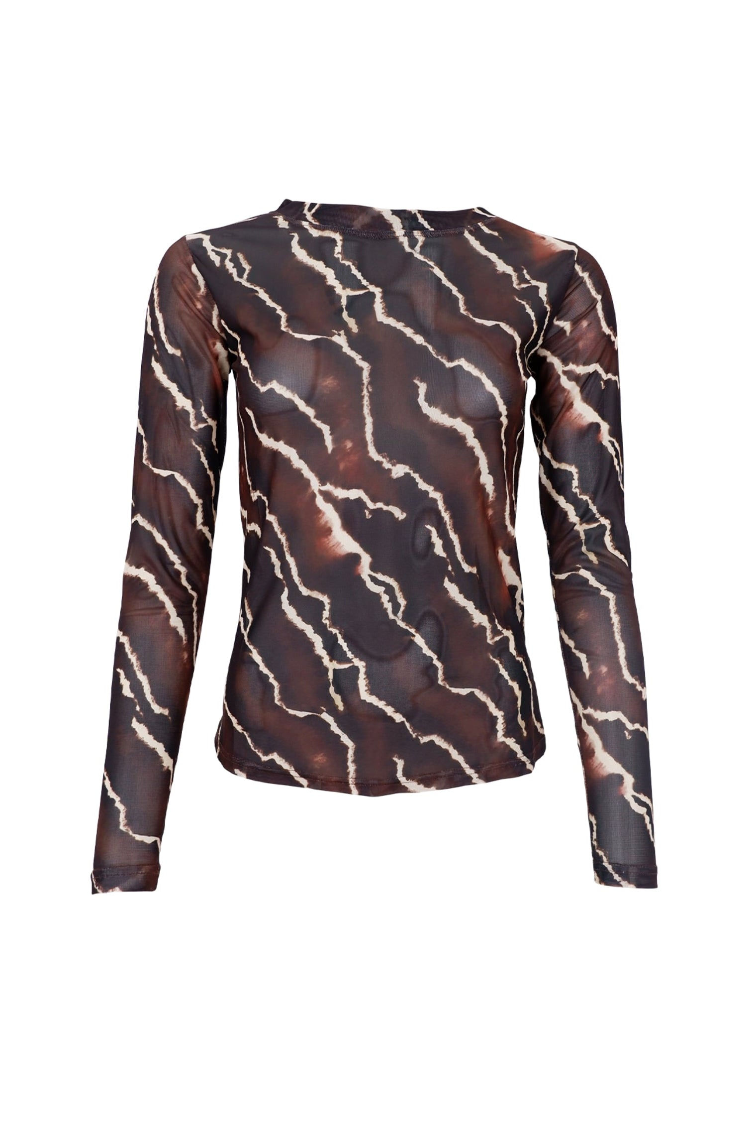 BCANNIE Netzbluse – Mocca Marble