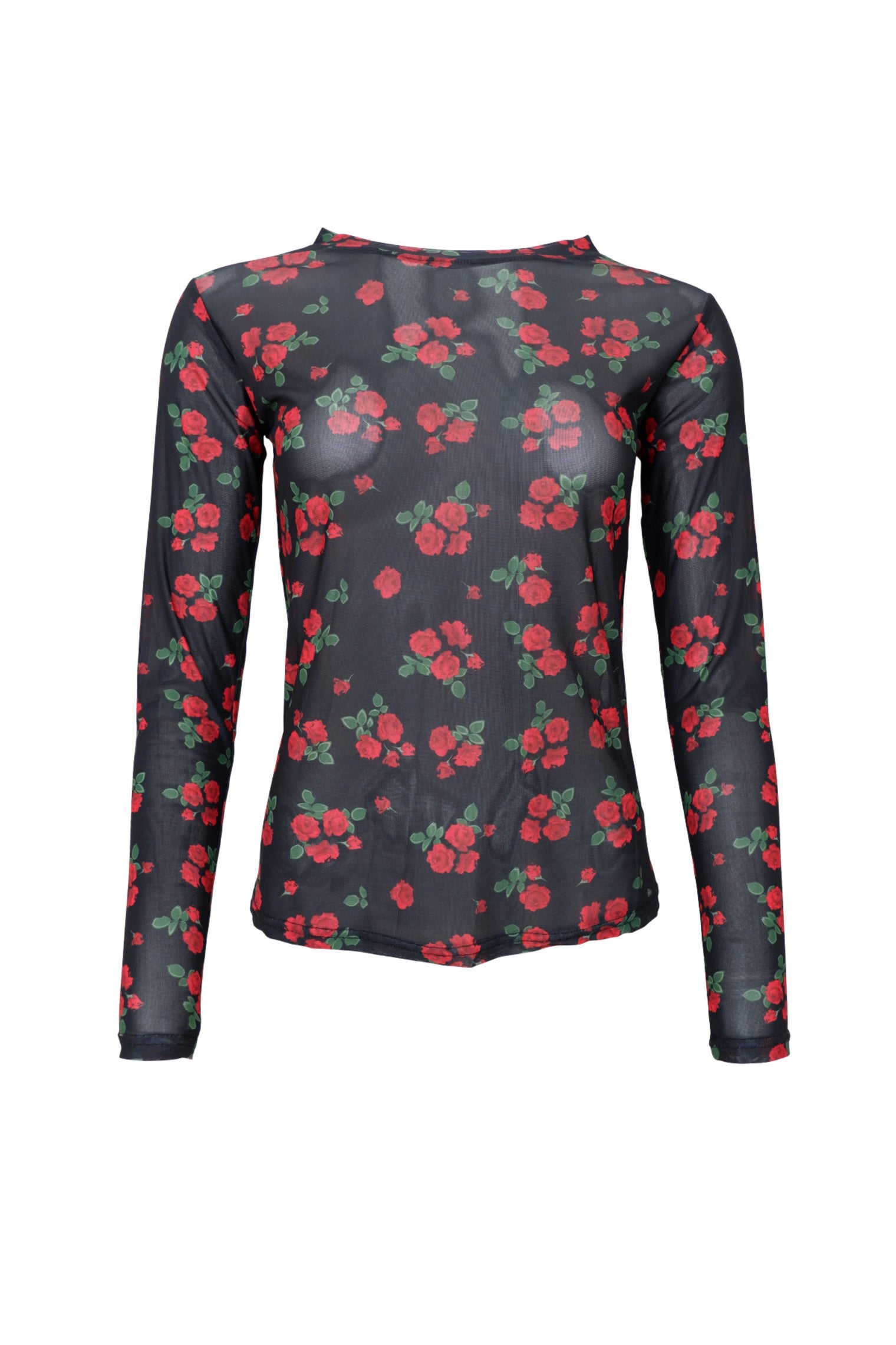 BCANNIE Netzbluse - Rote Blume