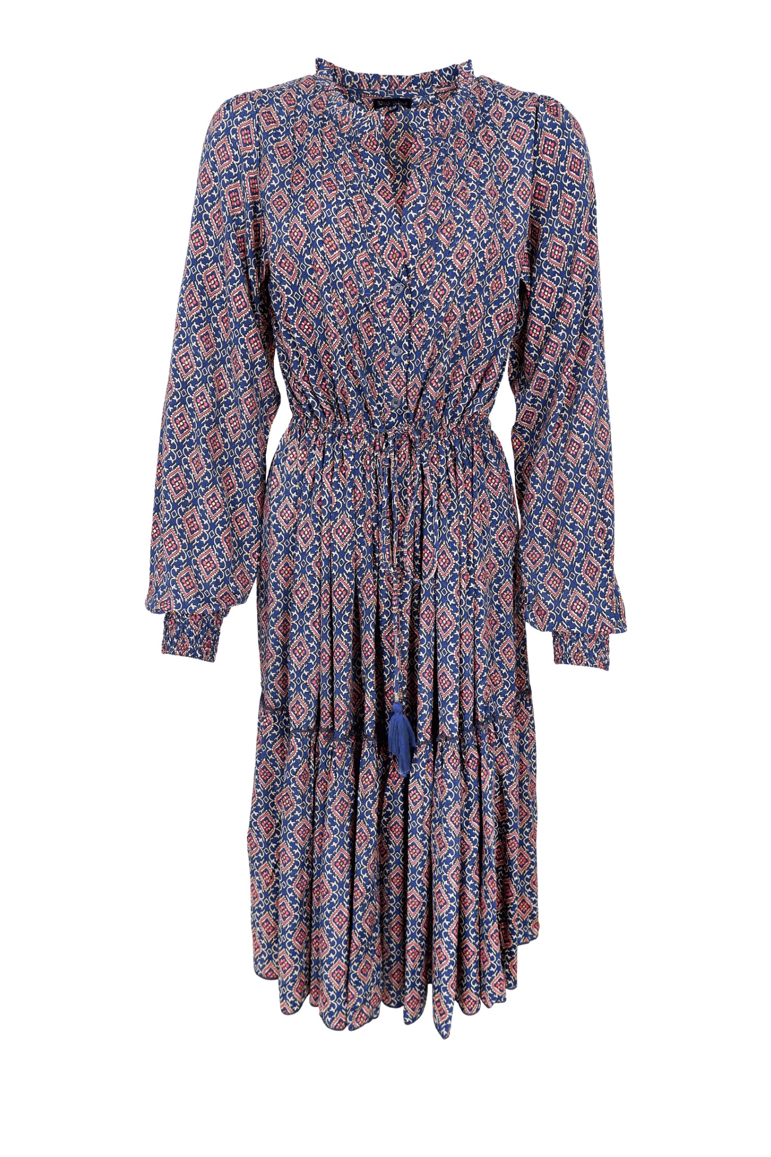 BCLUNA Rose boho short dress - Poetic Blue - Black Colour