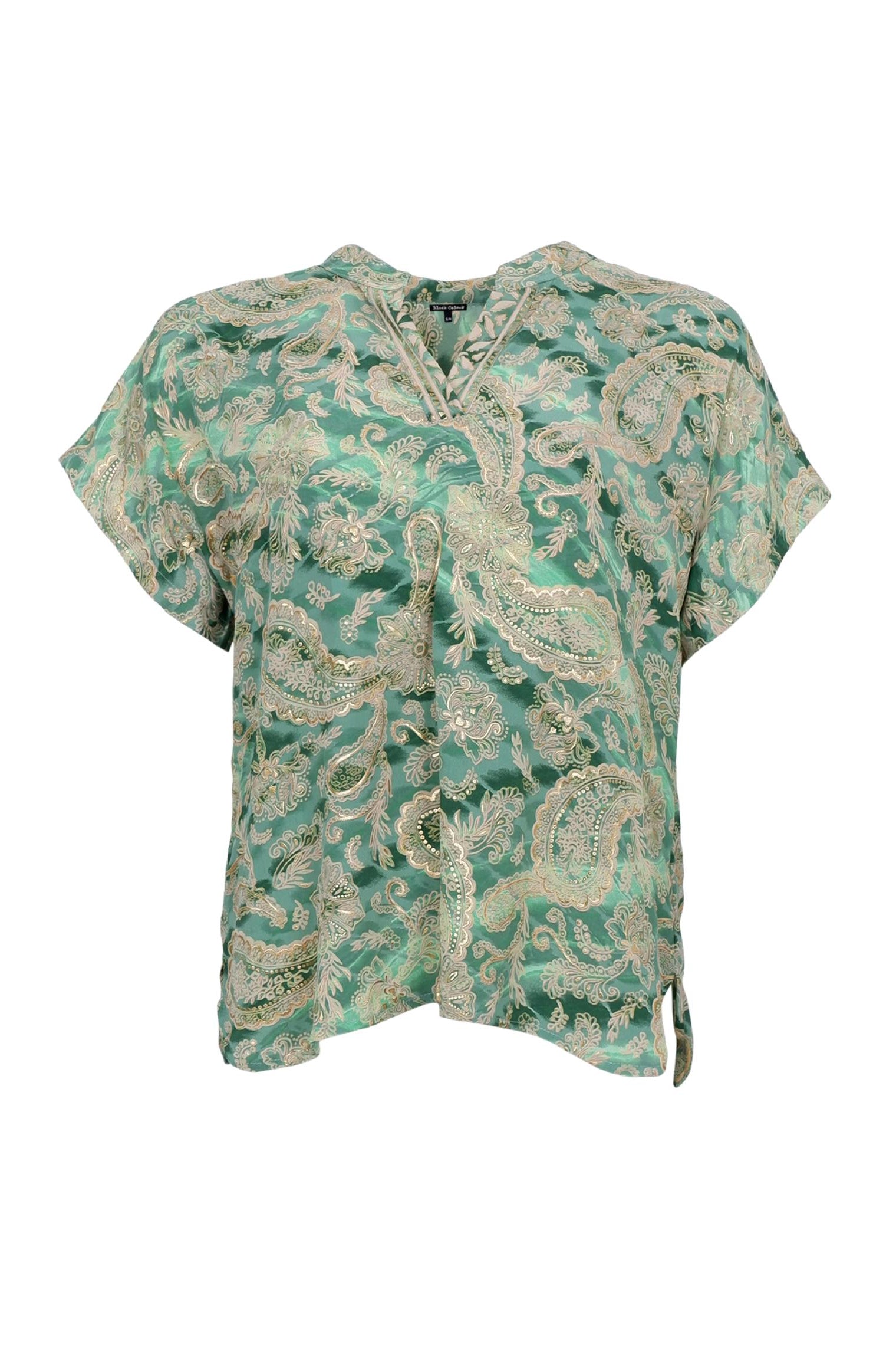 BCLUNA Andrea Kurzarm-Top - Blumengrün