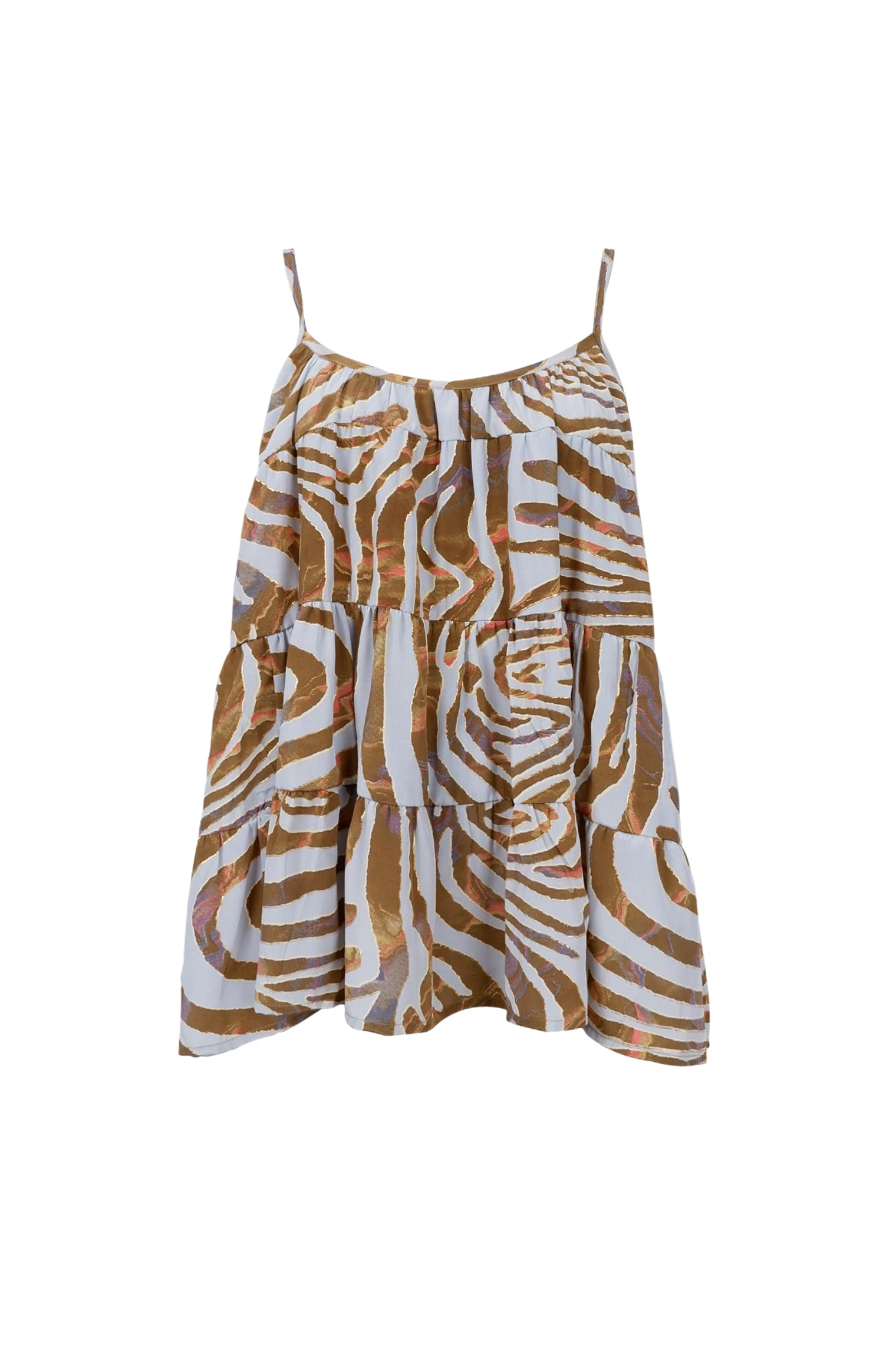 BCLUNA Top mit ausgestellten Trägern – Blaues Zebra