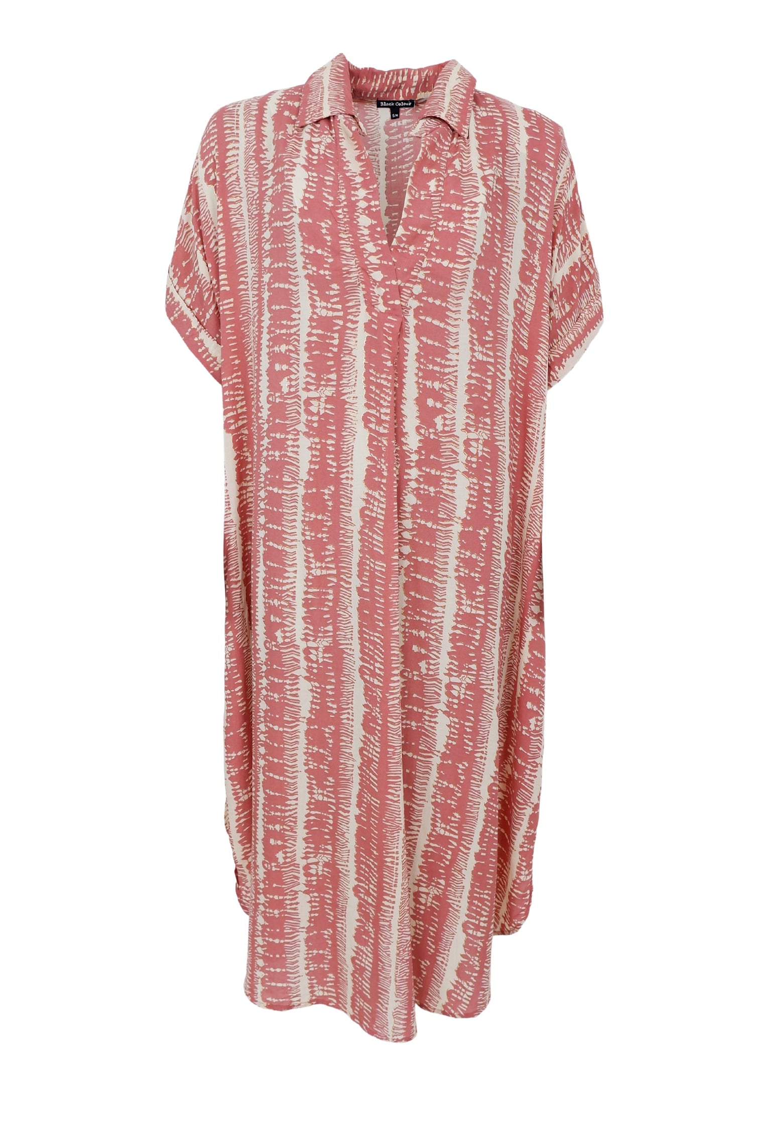 BCSTELLA kurzärmliges Kaftan-Tunikakleid – Balance Rose