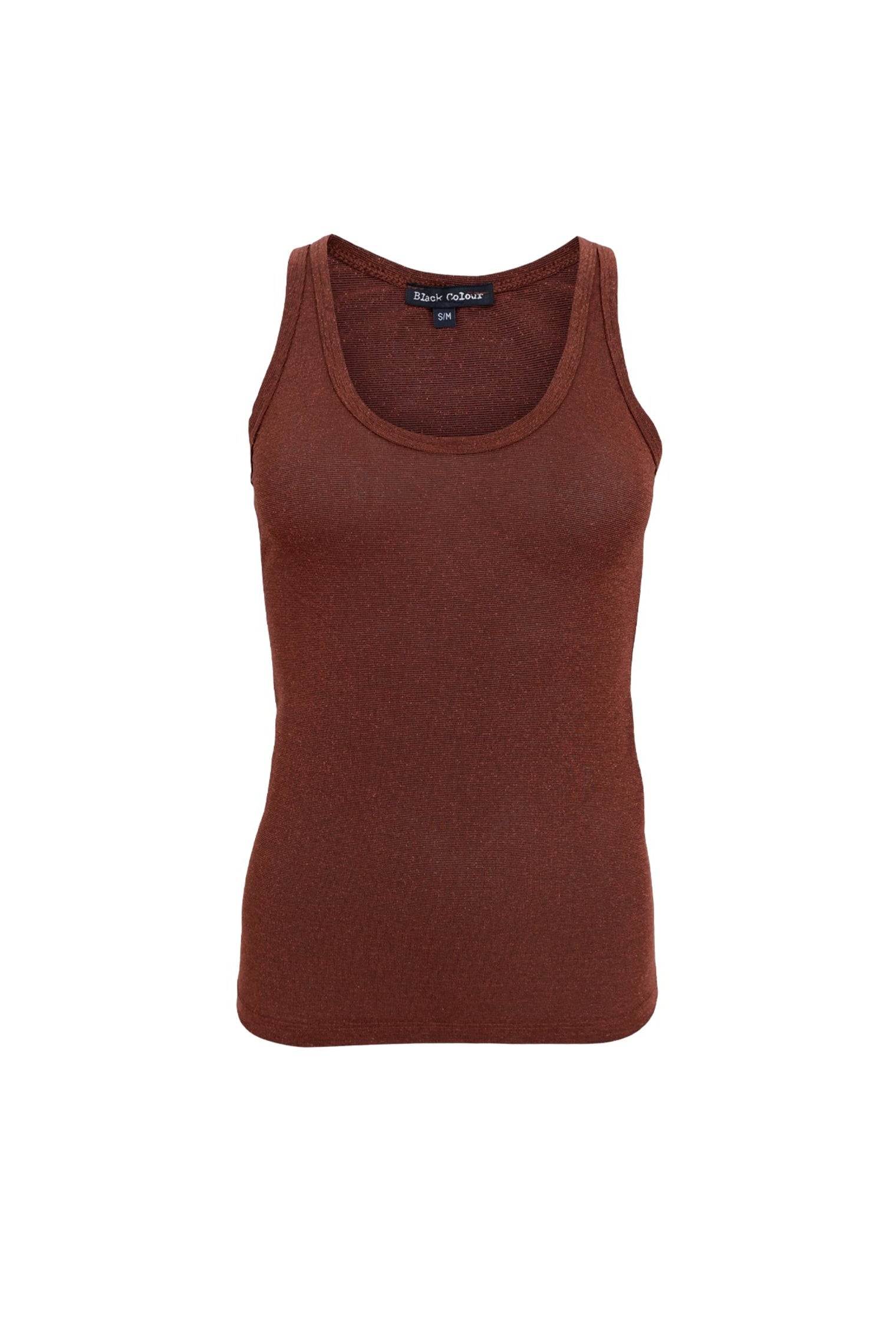 BCFAYE Lurex-Top - Kaffee