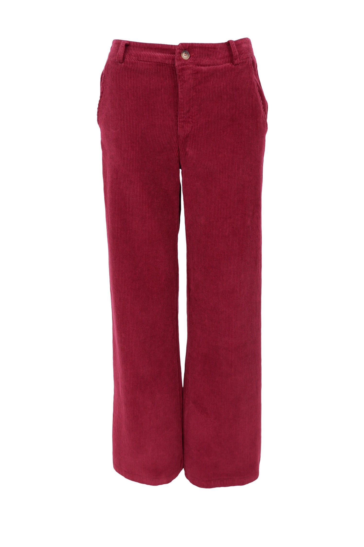 BCCORA Cord-Boxhose - Weinrot