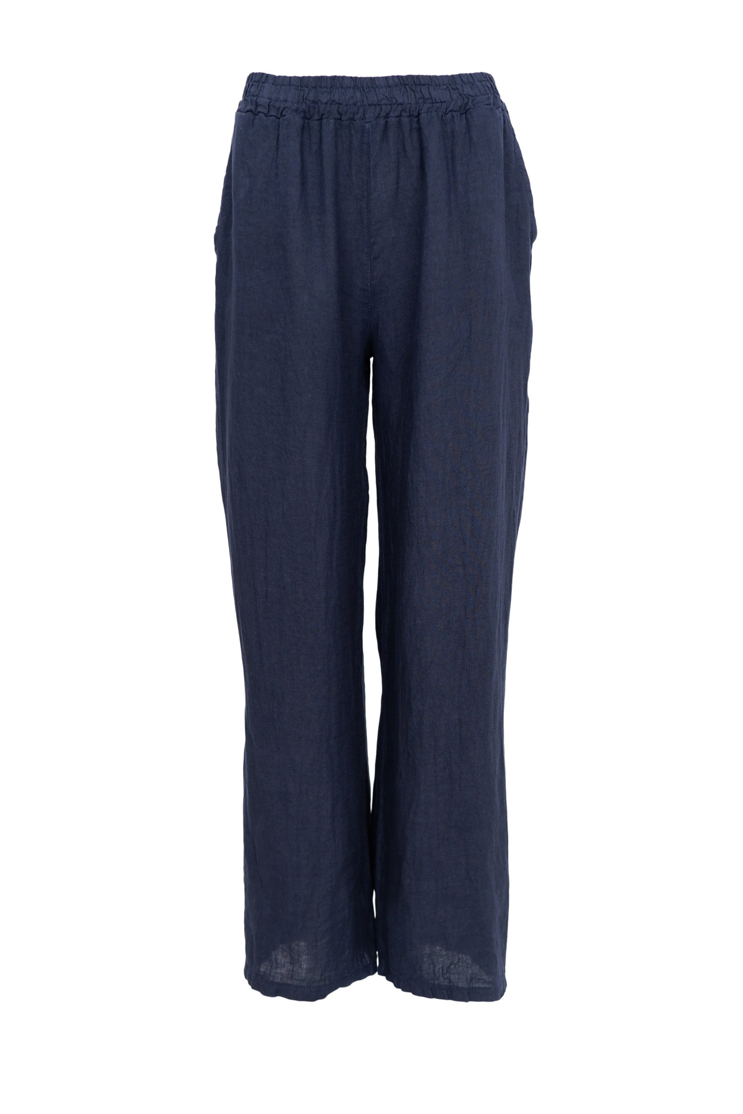 BCMELINA weite Leinenhose - Marineblau