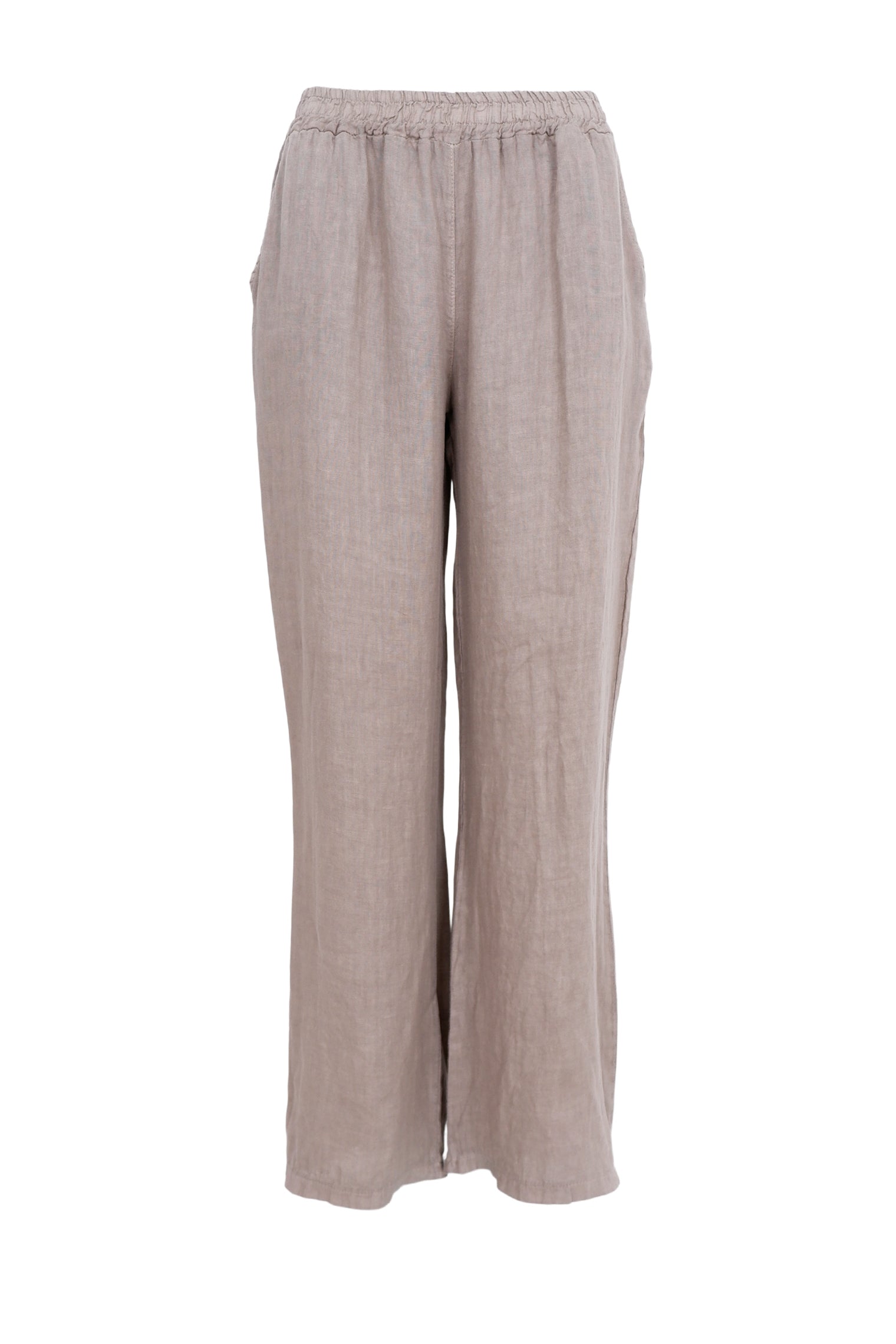 BCMELINA weite Leinenhose - Taupe