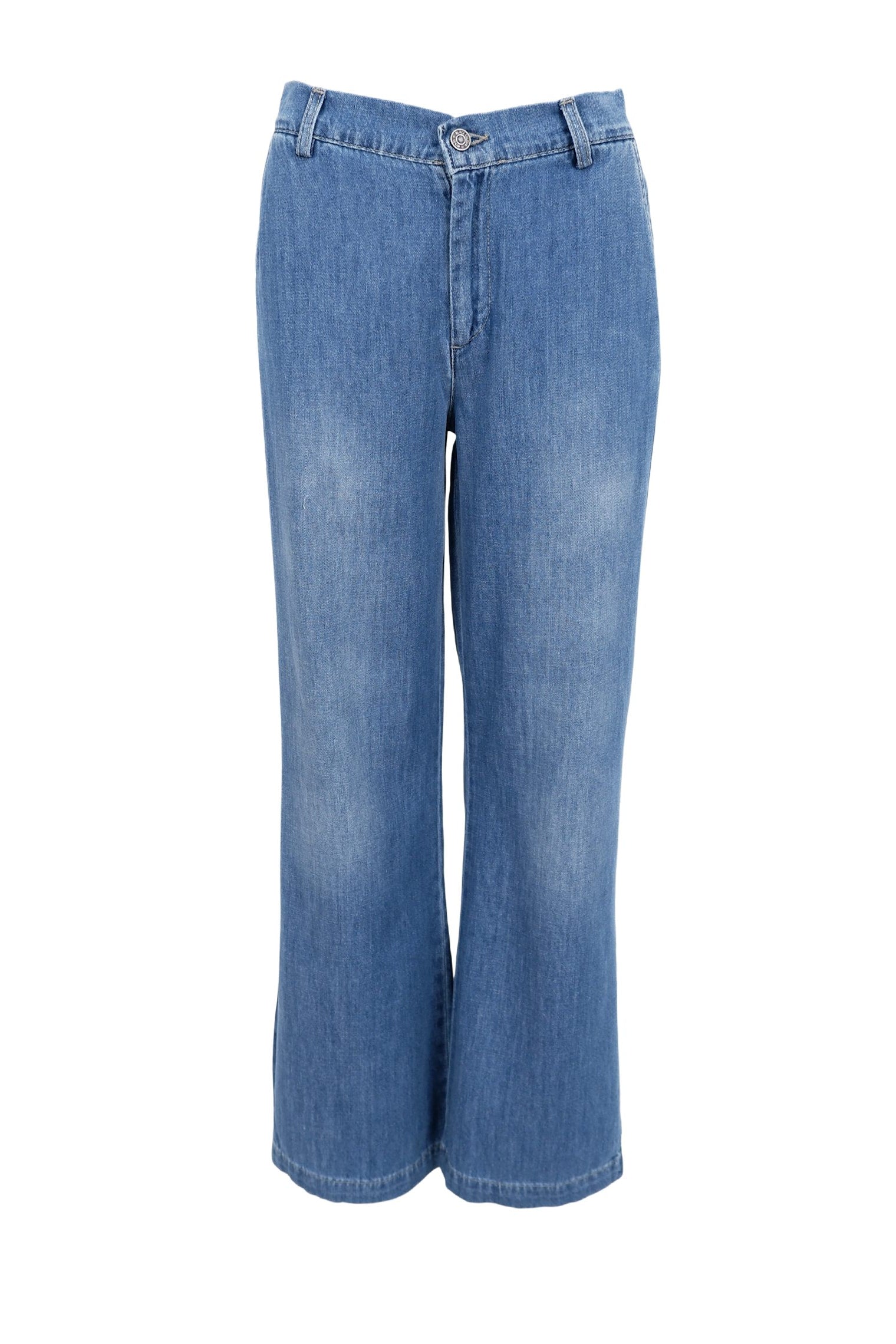 BCNETTIE 2-Ton-Boxjeans - Mittelblaue Waschung