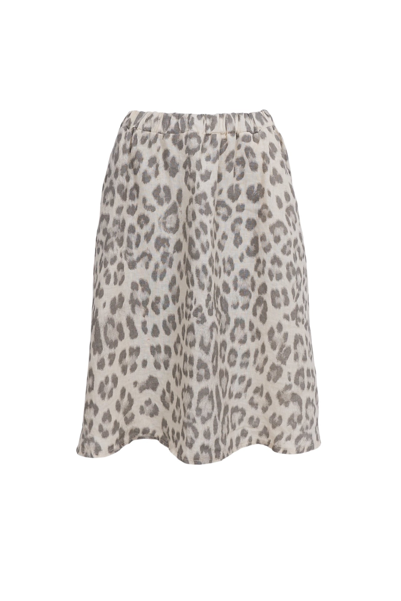 BCMELINA kurzer Leinenrock - Natural Leo