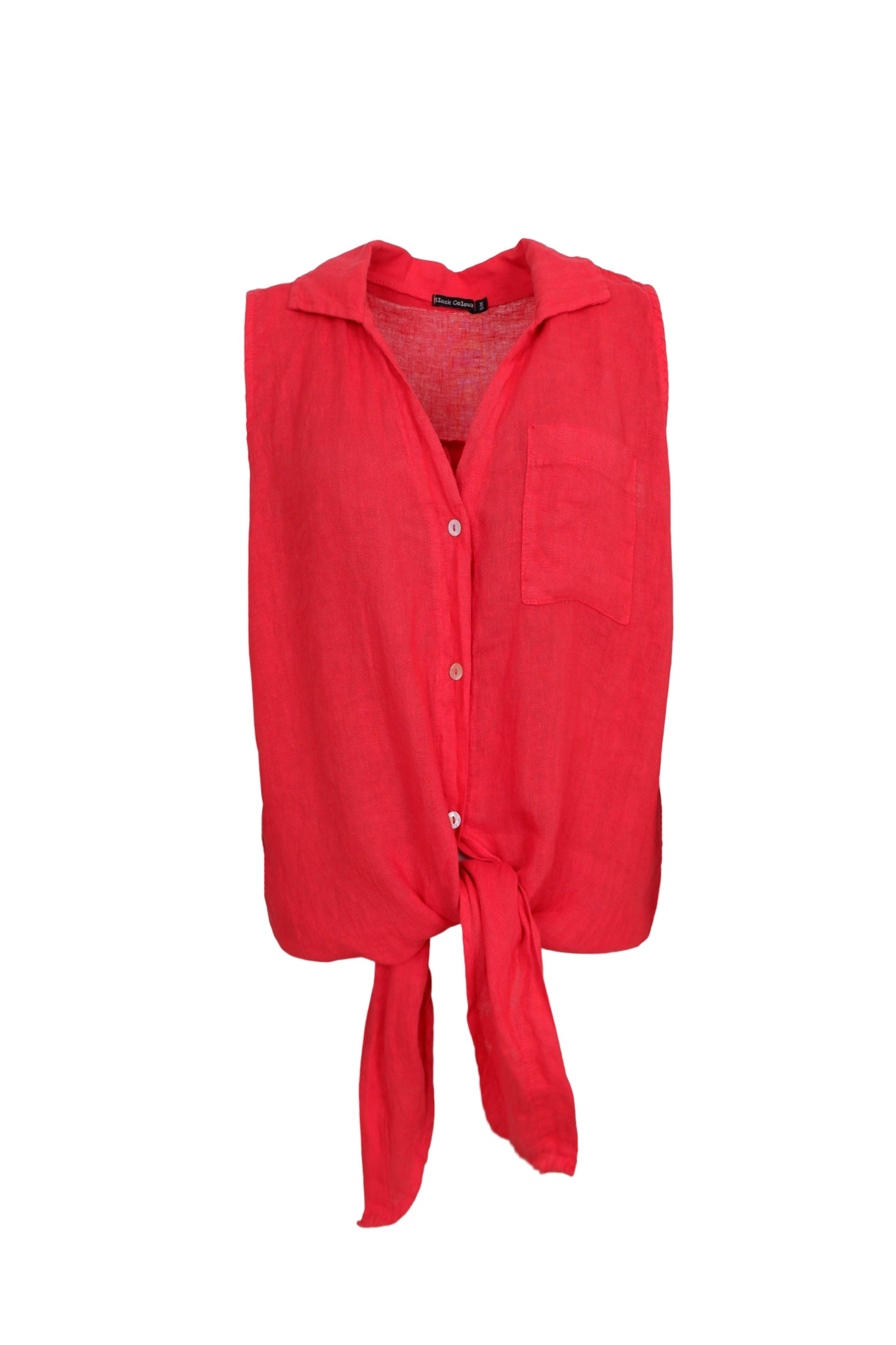 BCMELINA ärmelloses Hemd zum Binden - Rot