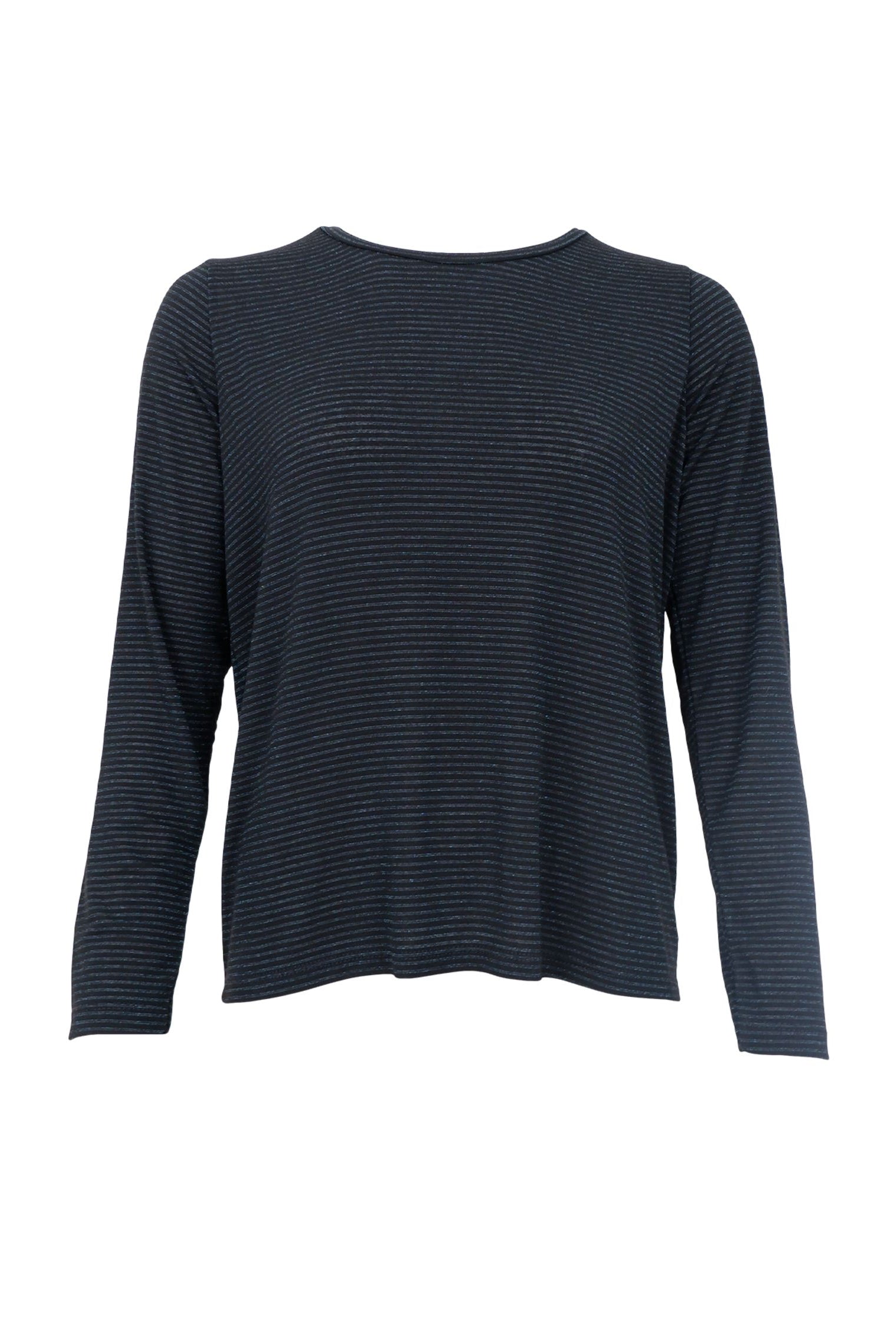 BCFAYE langärmliges, lockeres T-Shirt – Schwarz gestreift