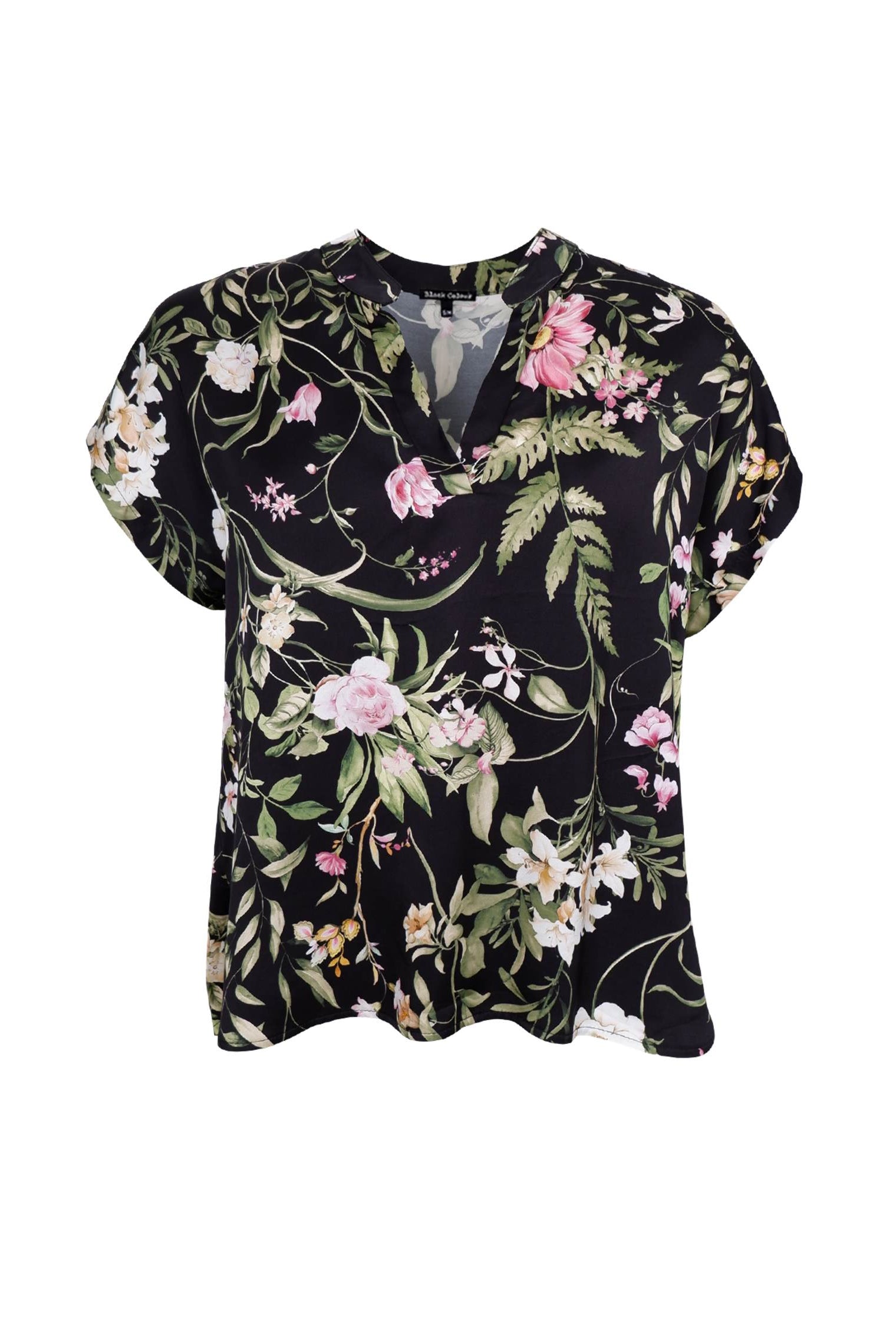 BCZENNIA Bluse - Schwarze Blume