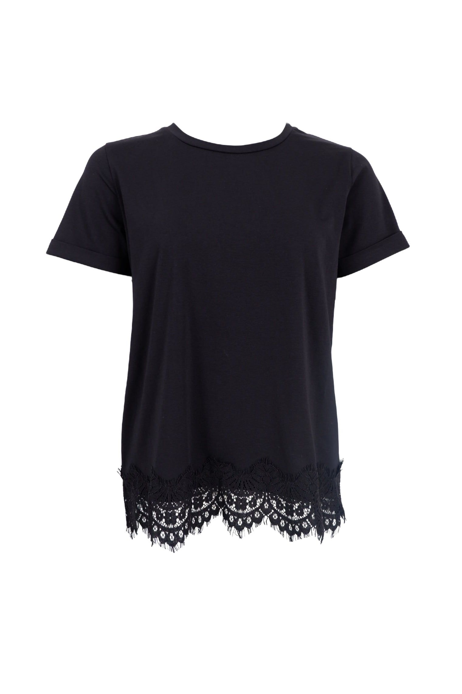 BCMAY ss Spitzen-T-Shirt - Schwarz
