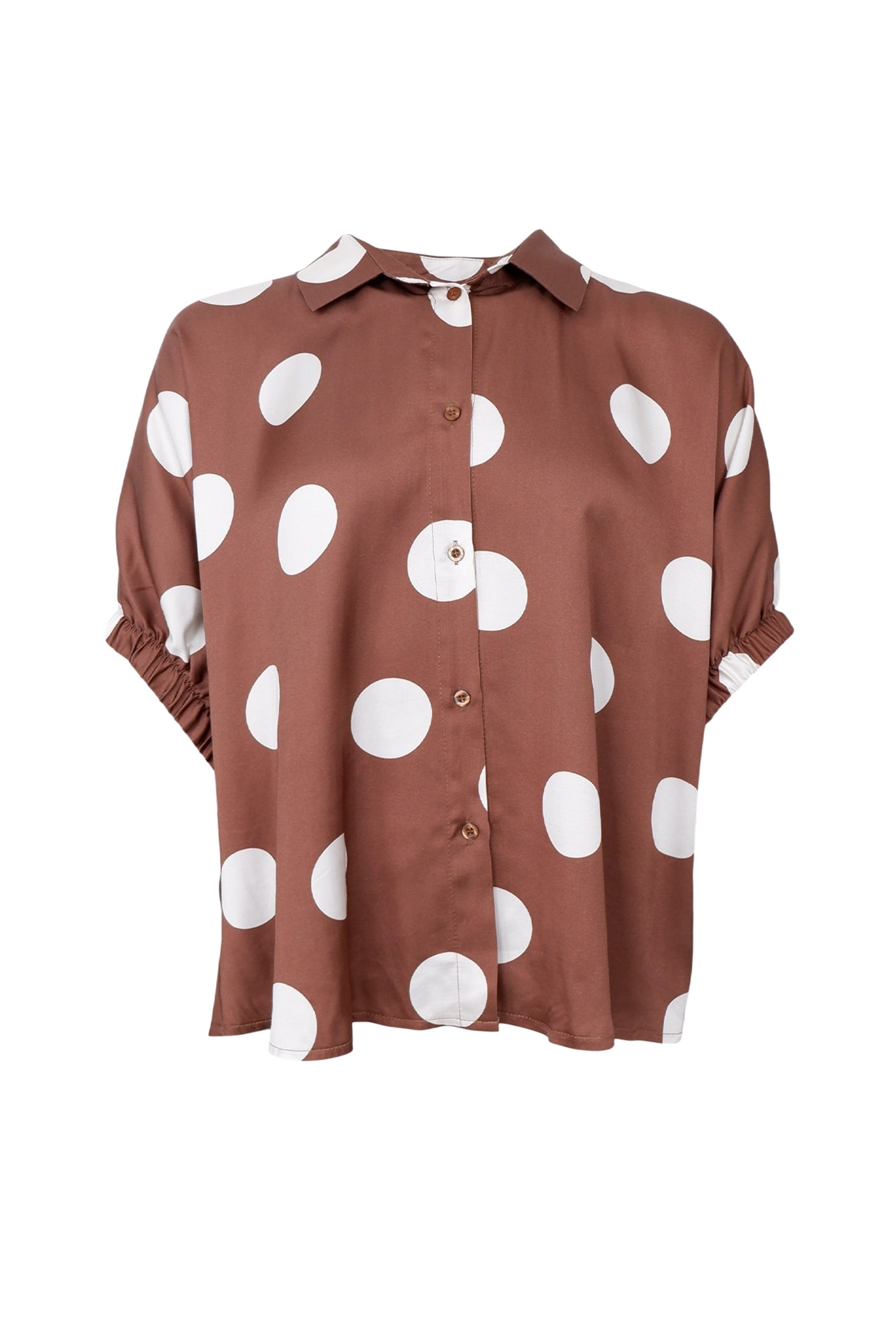 BCMABEL Hemdbluse - Mocca Dot