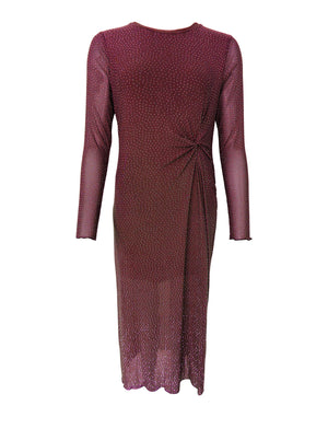 BCALEXIS Kleid mit Steinen - Pflaume