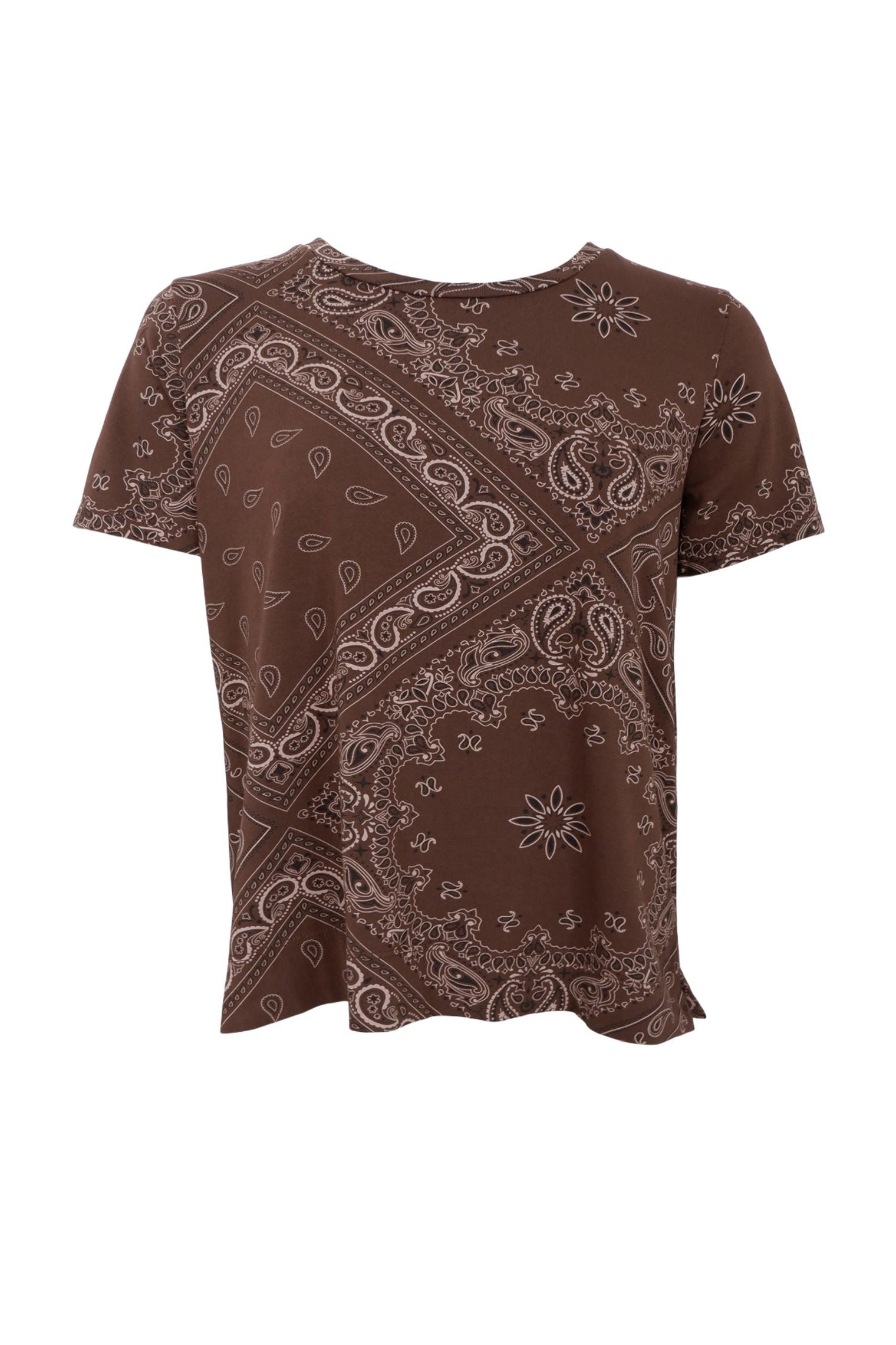 BCZELDA Kurzarm-T-Shirt – Coffee Paisley