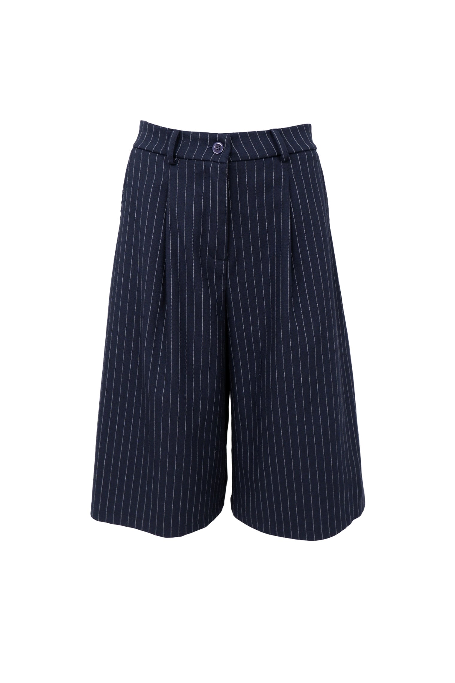 BCCAPONE lange Shorts mit Falten - Marineblau