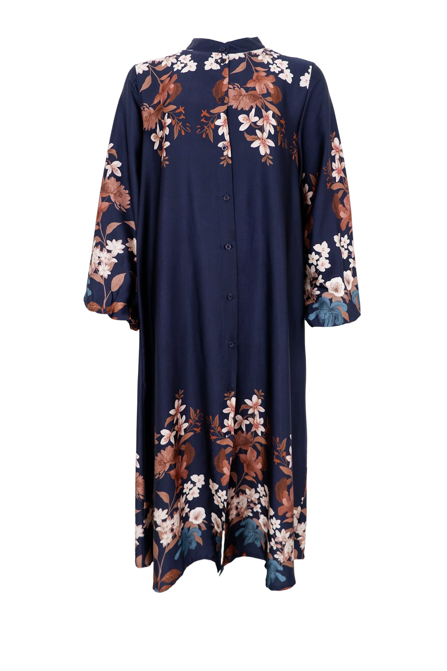 BCZENDAYA Satinkleid - Navy Flower