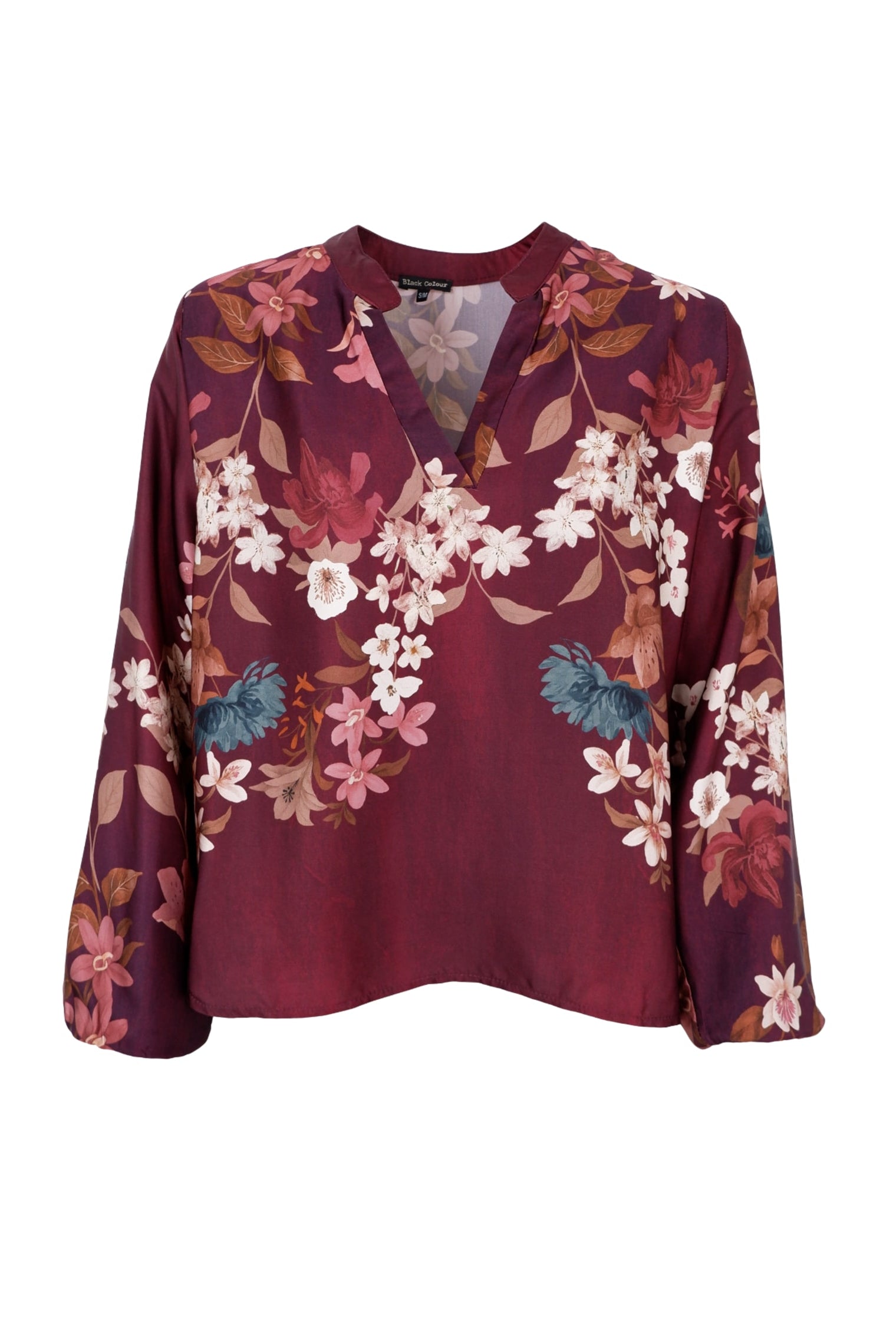 BCZENDAYA Bluse langarm - Plum Flower