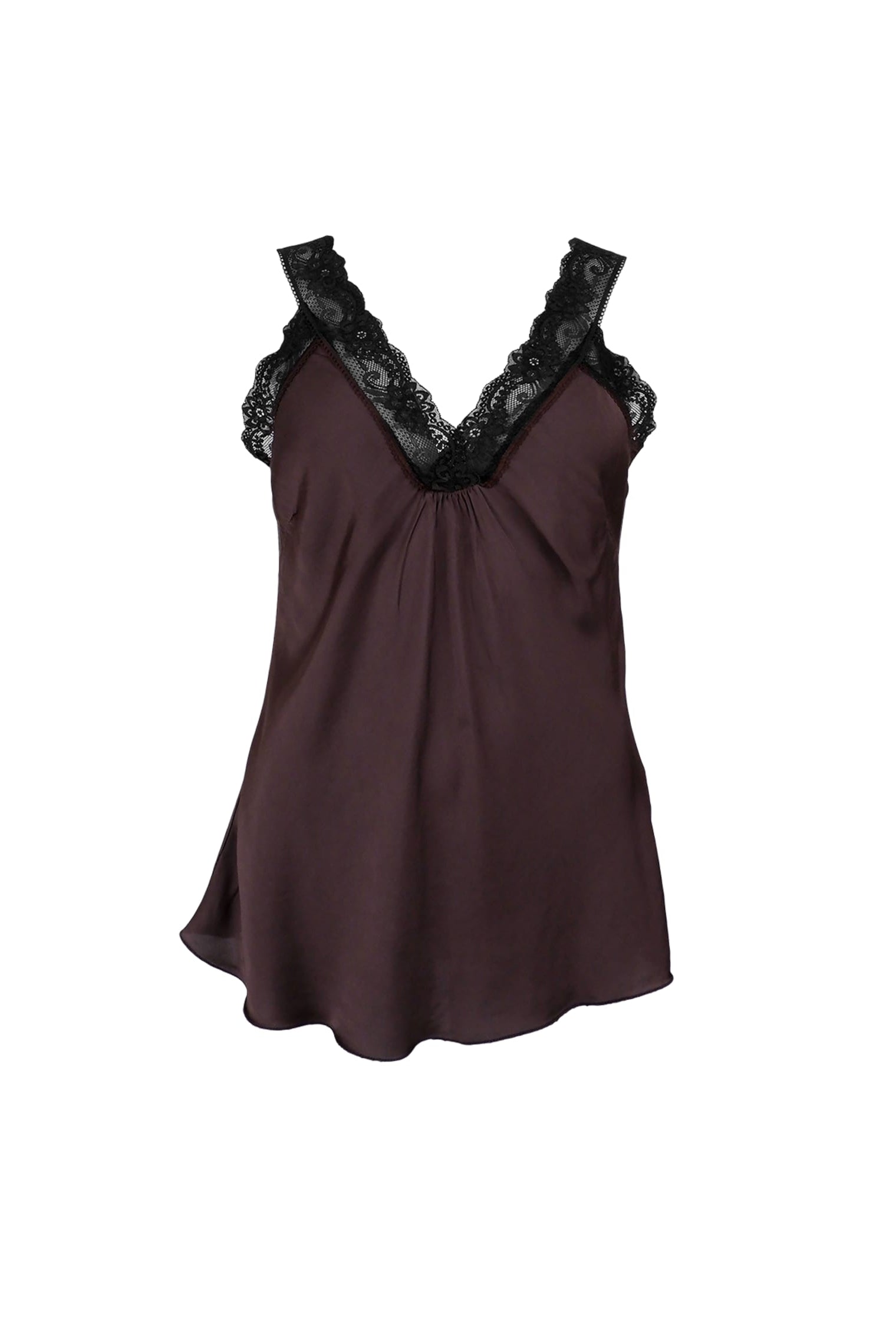 BCBEA schwarzes Spitzentop - Kaffee