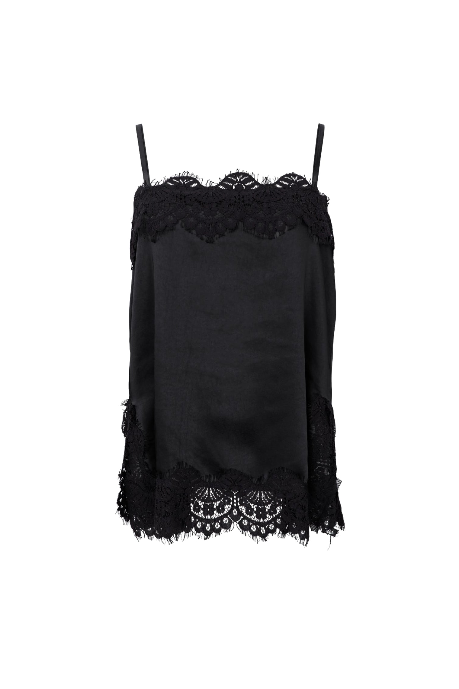 BCEVIE Spitzenträgertop - Schwarz