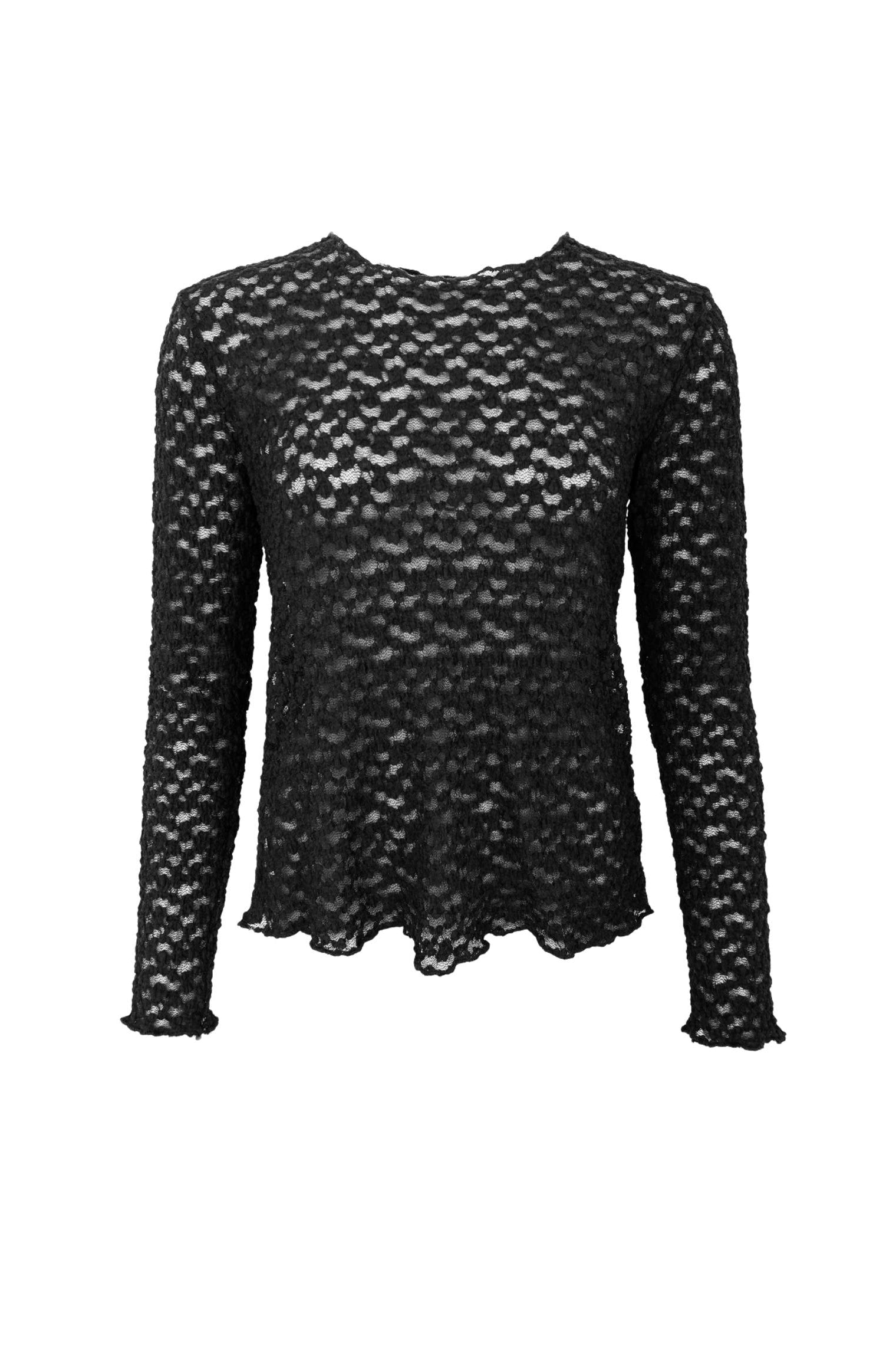 BCBLAIR lange Spitzenbluse - Schwarz