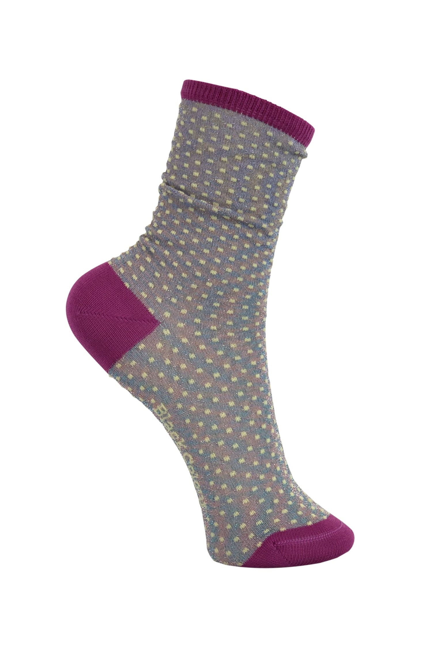 BCDIDI lurex sock - Lavender - Black Colour