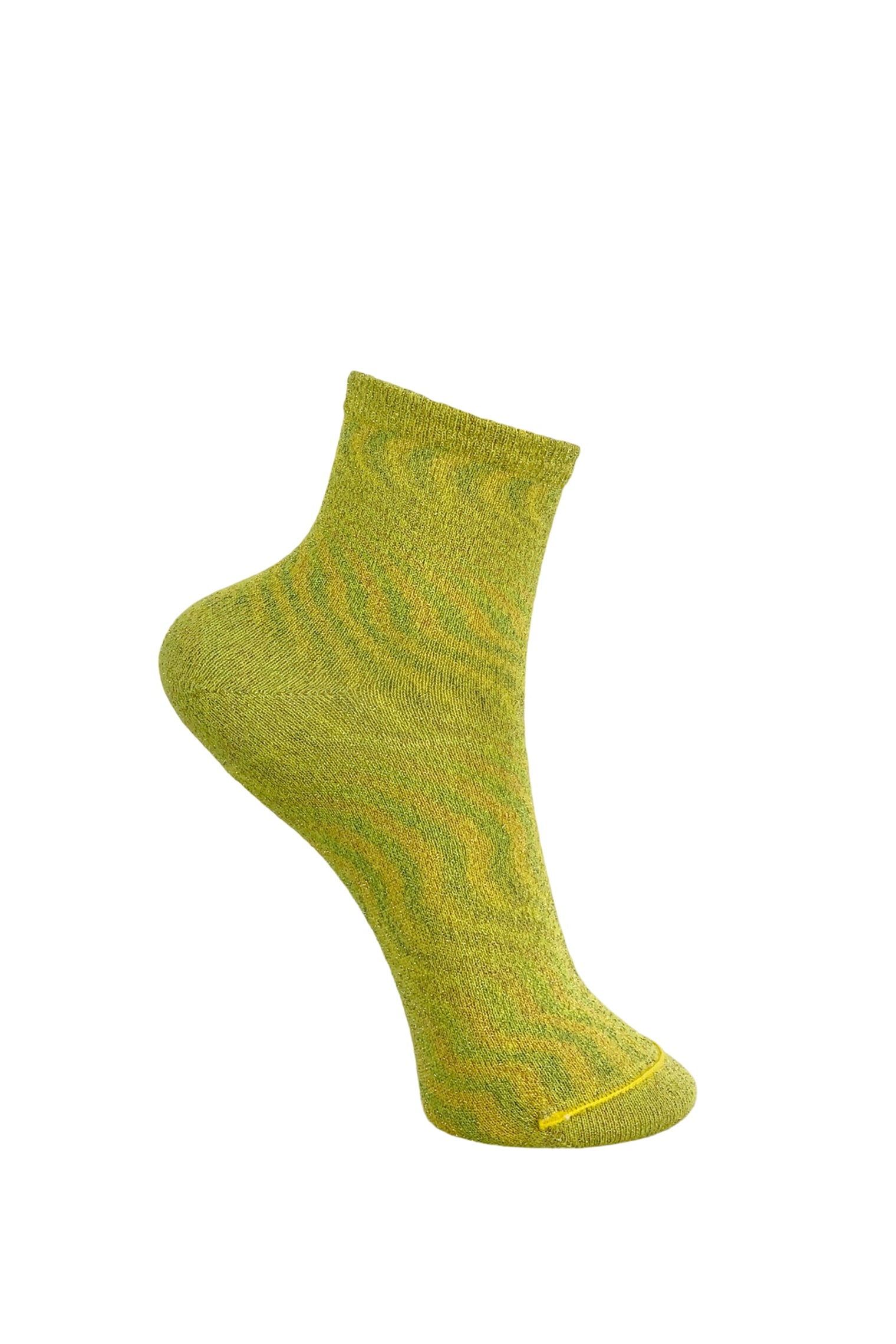 BCLurex sneaker sock - Lime Yellow - Black Colour
