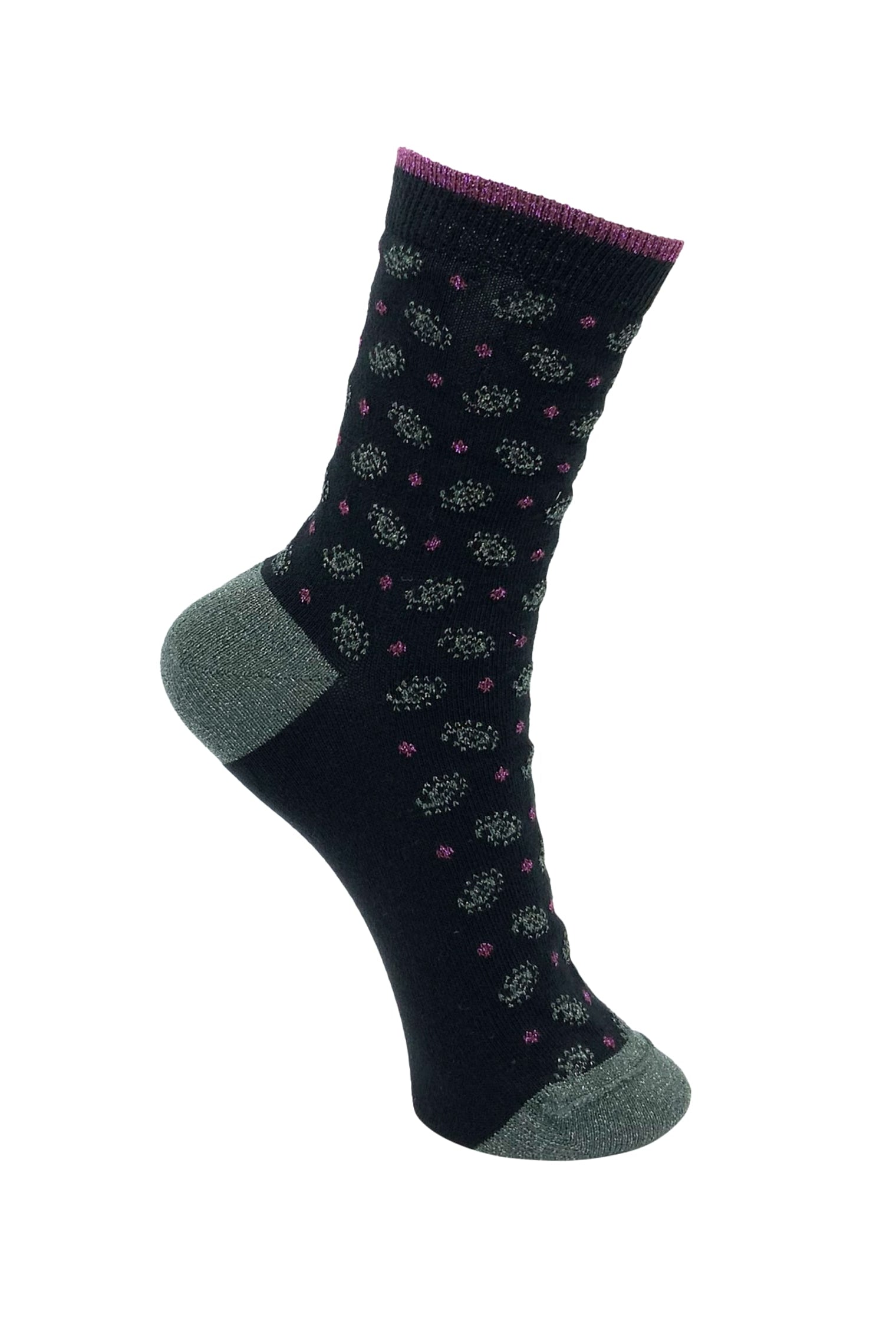 BCRINA paisley dot sock - Black - Black Colour
